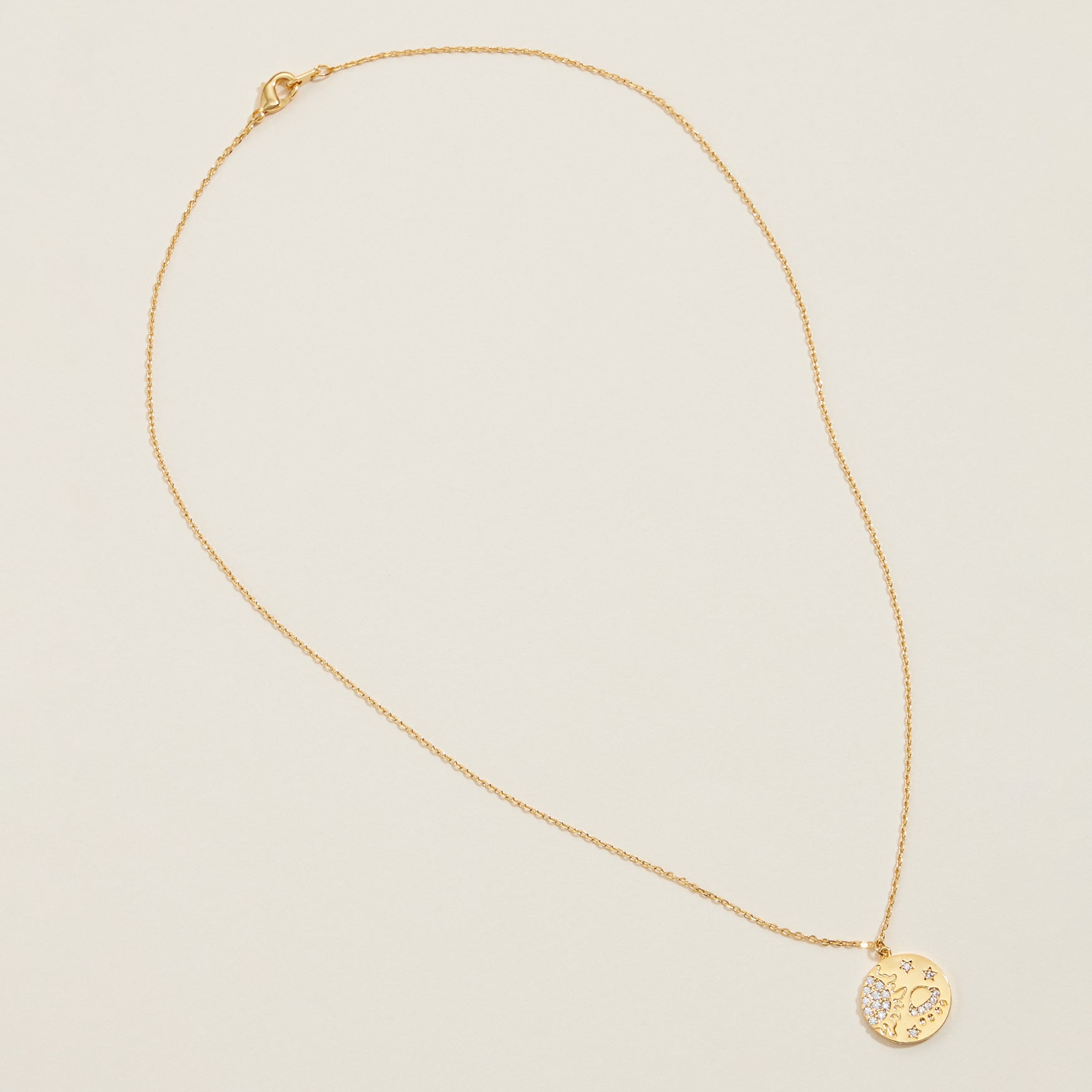 Gold Dipped UFO Pave Pendant Necklace - Frem