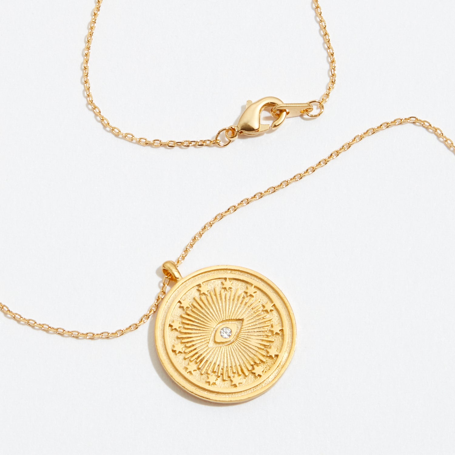 Gold Dipped Evil Eye Pendant Necklace - Frem