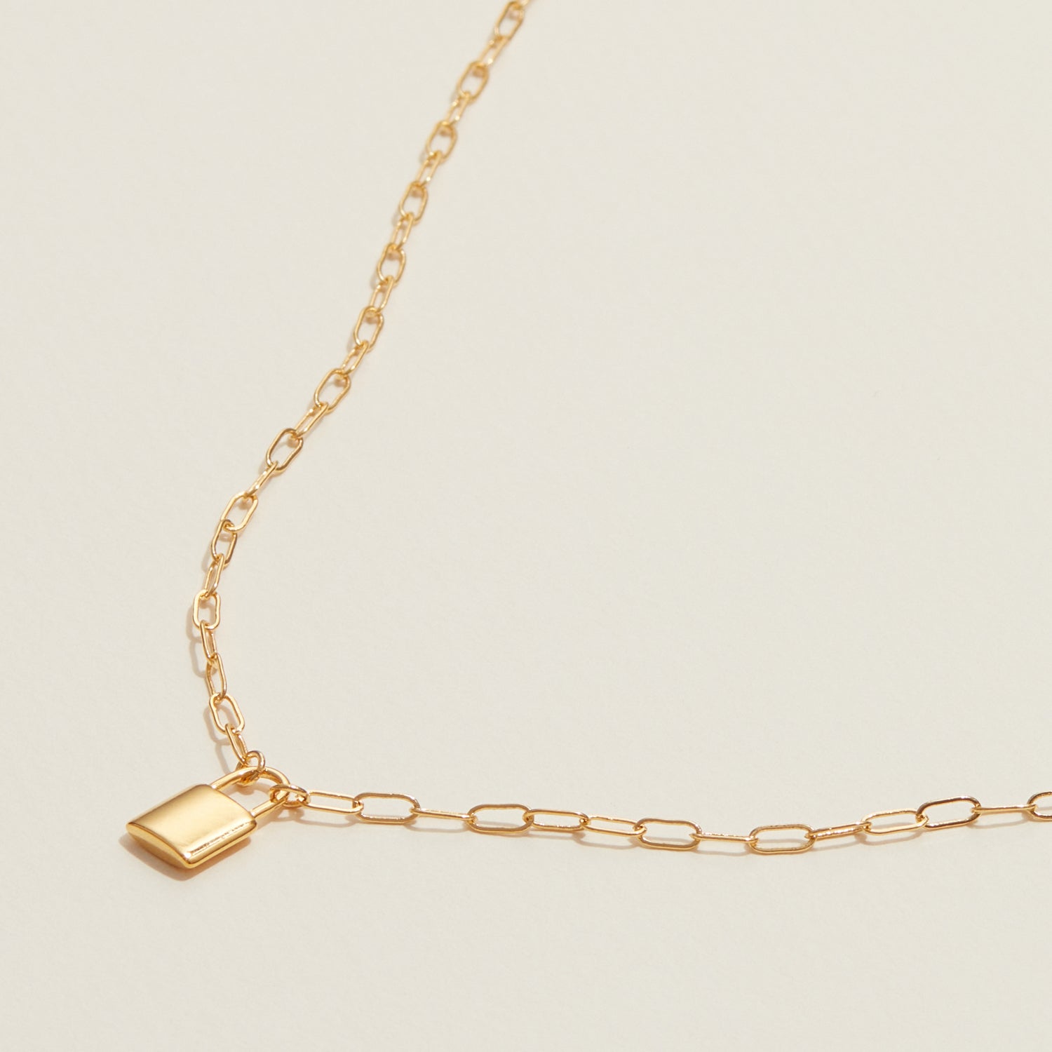 Gold Dipped Petite Lock Pendant Necklace - Frem