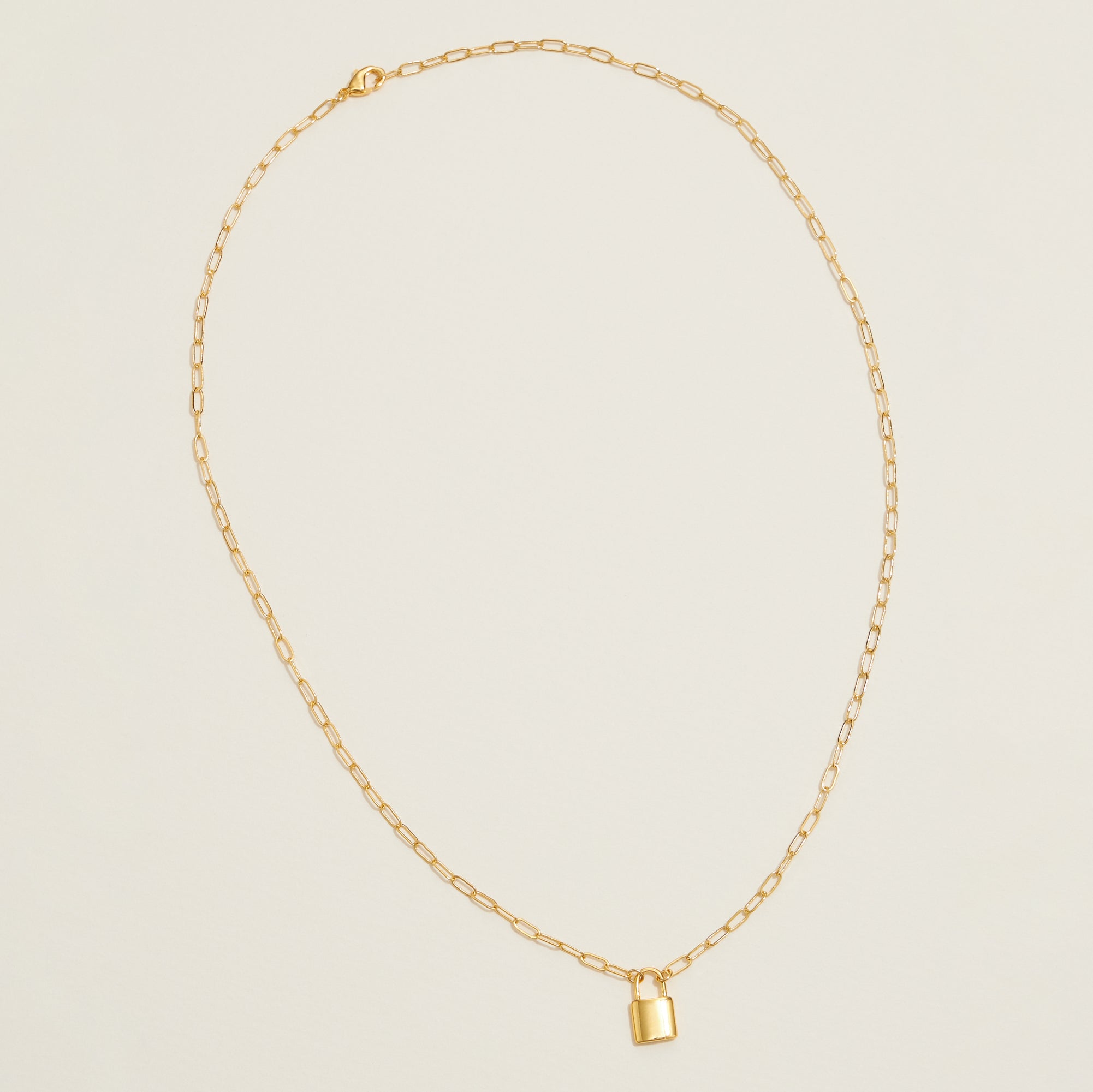 Gold Dipped Petite Lock Pendant Necklace - Frem
