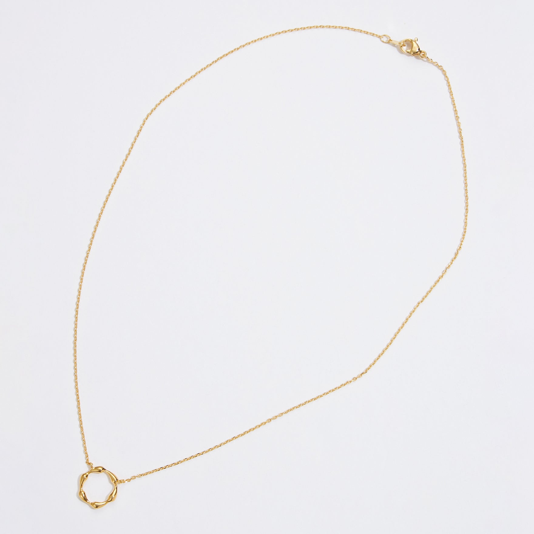 Gold dipped Organic Circle Pendant Necklace - Frem