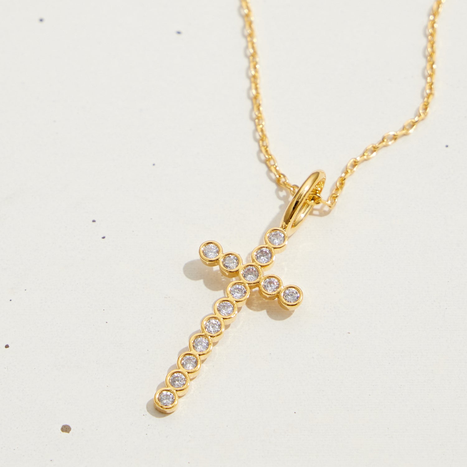 Gold Dipped Cross Pendant Necklace - Frem