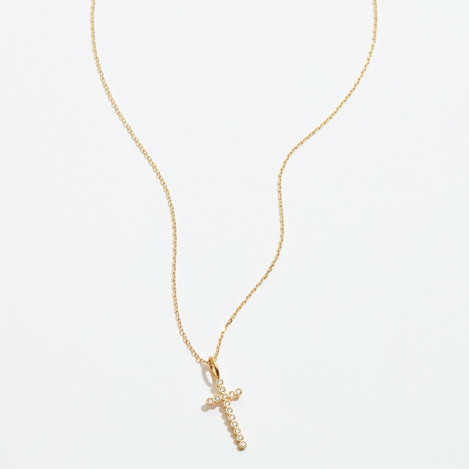 Gold Dipped Cross Pendant Necklace - Frem