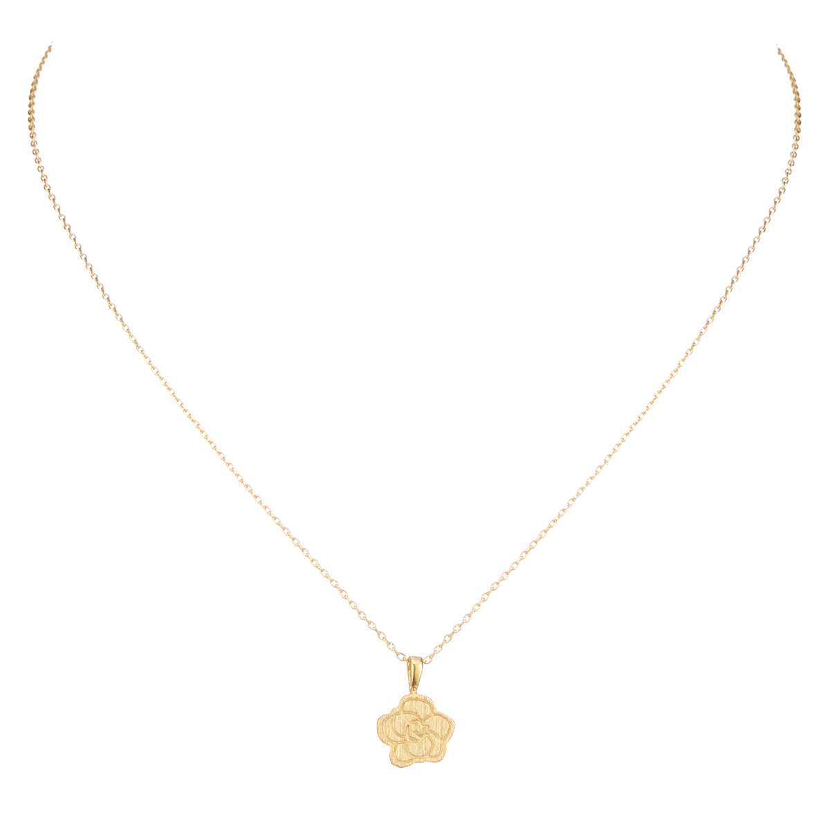 Gold Dipped Brushed Rose Necklace - Frem