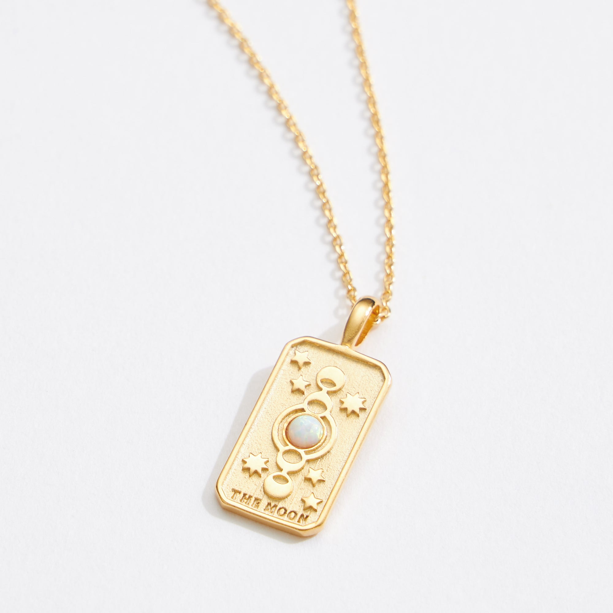 Gold Dipped The Moon Tarot Pendant Necklace - Frem