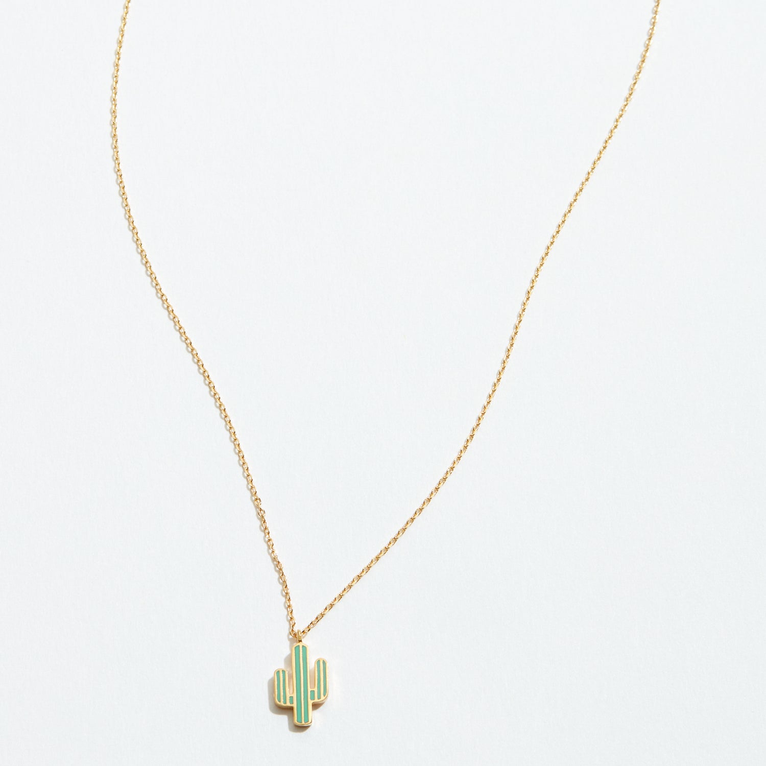 Gold Dipped Cactus Pendant Necklace - Frem