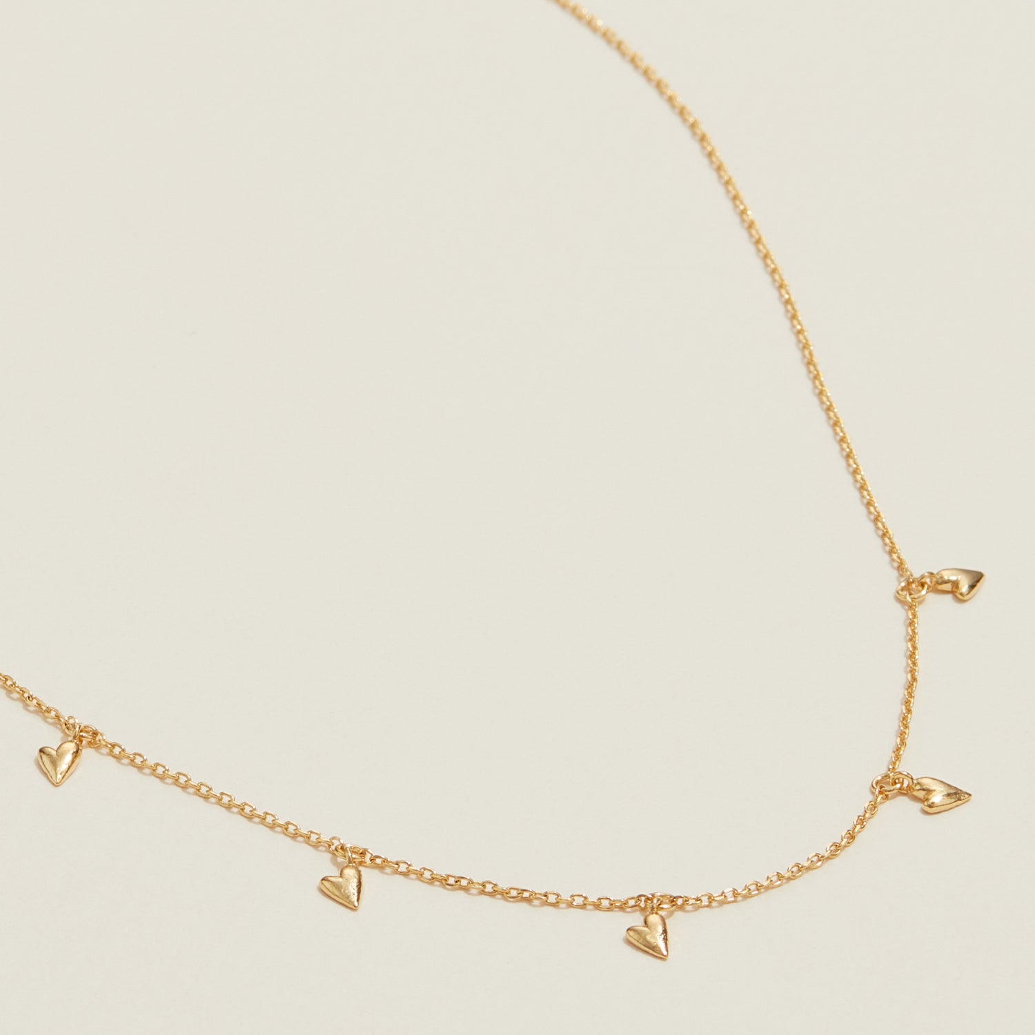 Gold Dipped Dangling Heart Charm Necklace - Frem