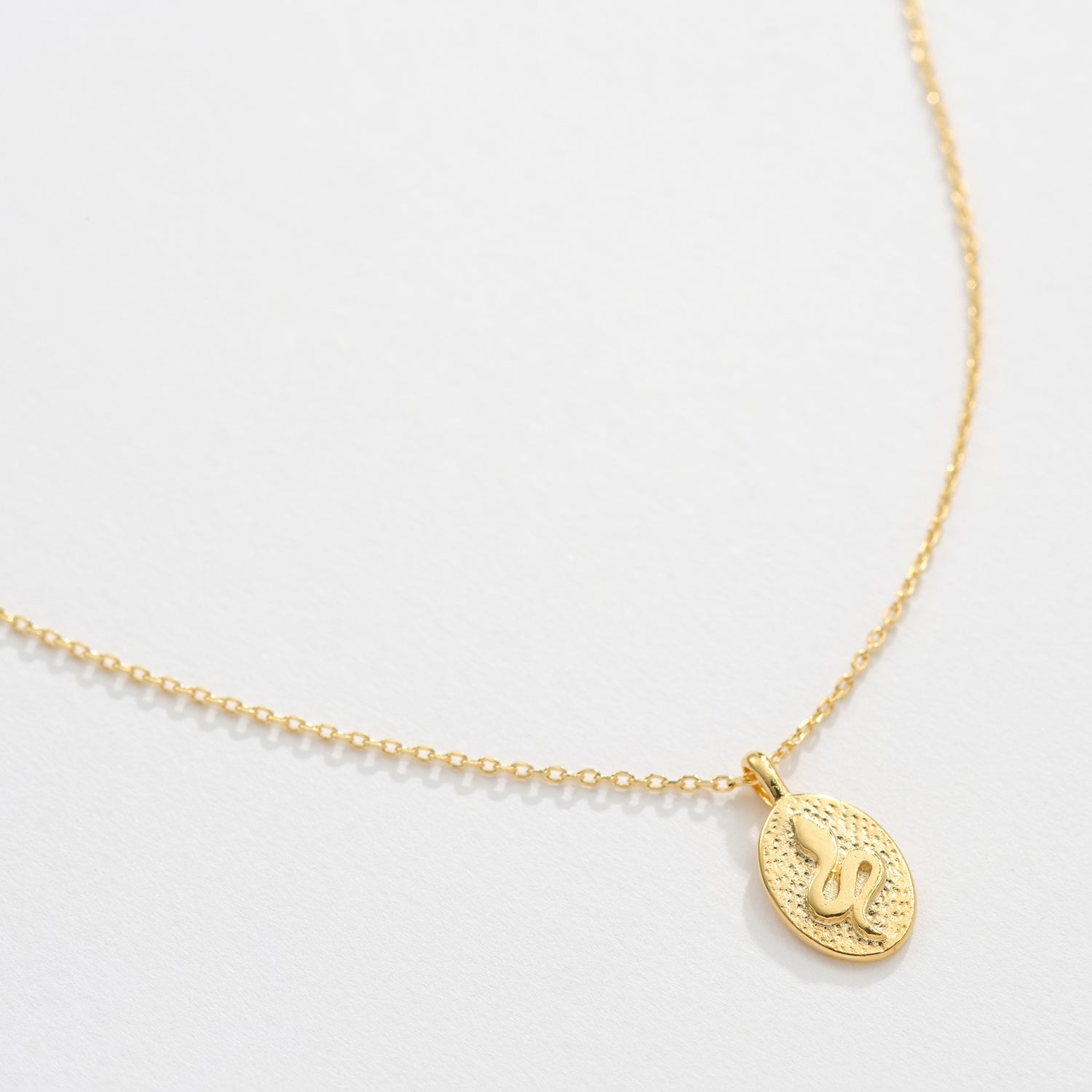 Gold Dipped Snake Pendant Necklace - Frem