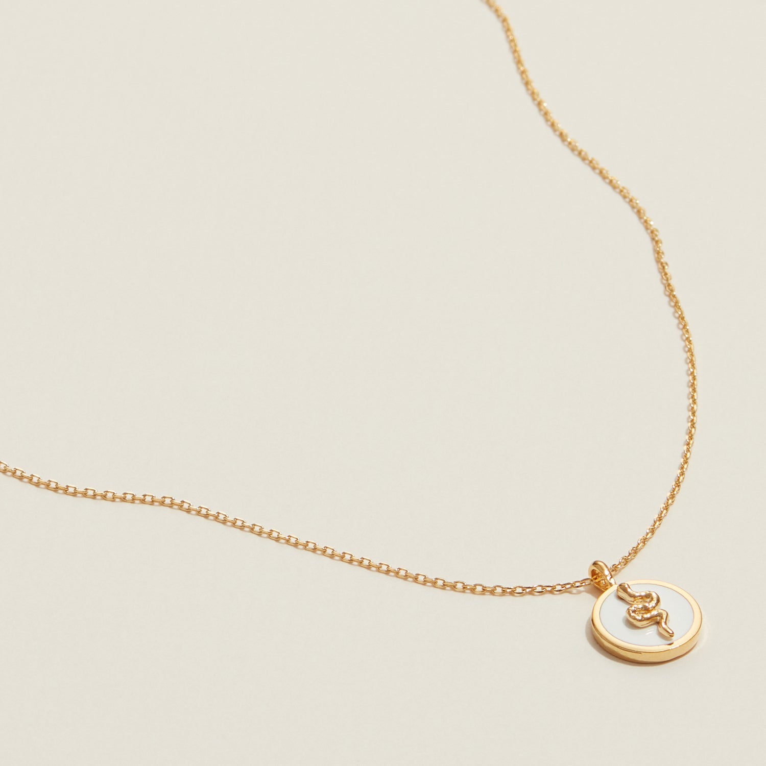 Gold Dipped Petite Snake Pendant Necklace - Frem