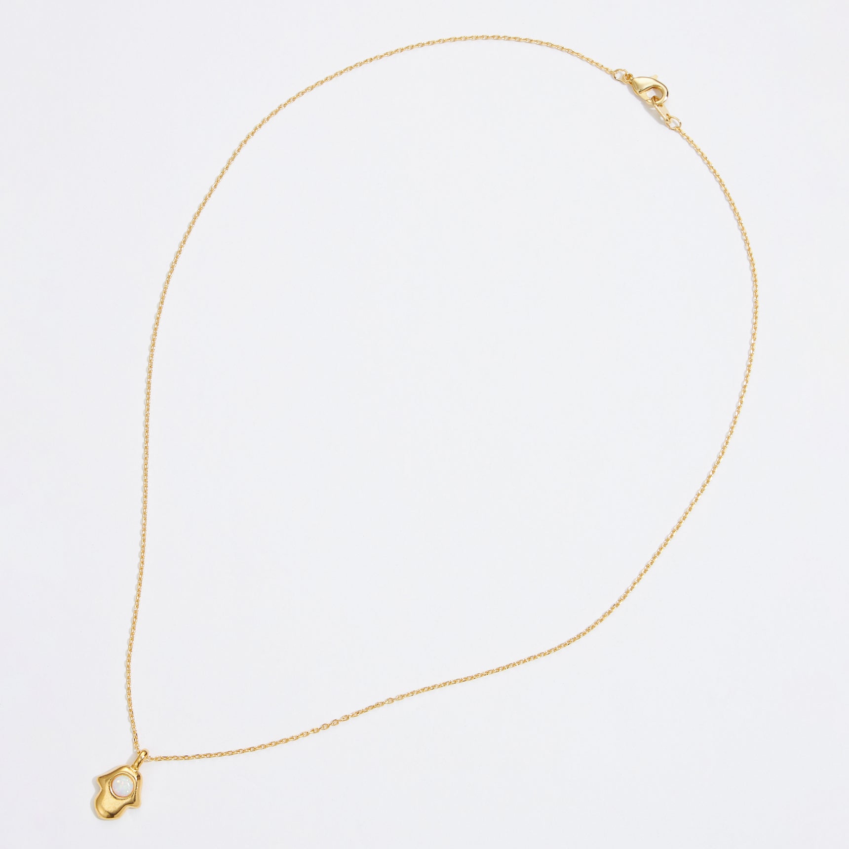 Gold Dipped Opal Hamsa Pendant Necklace - Frem
