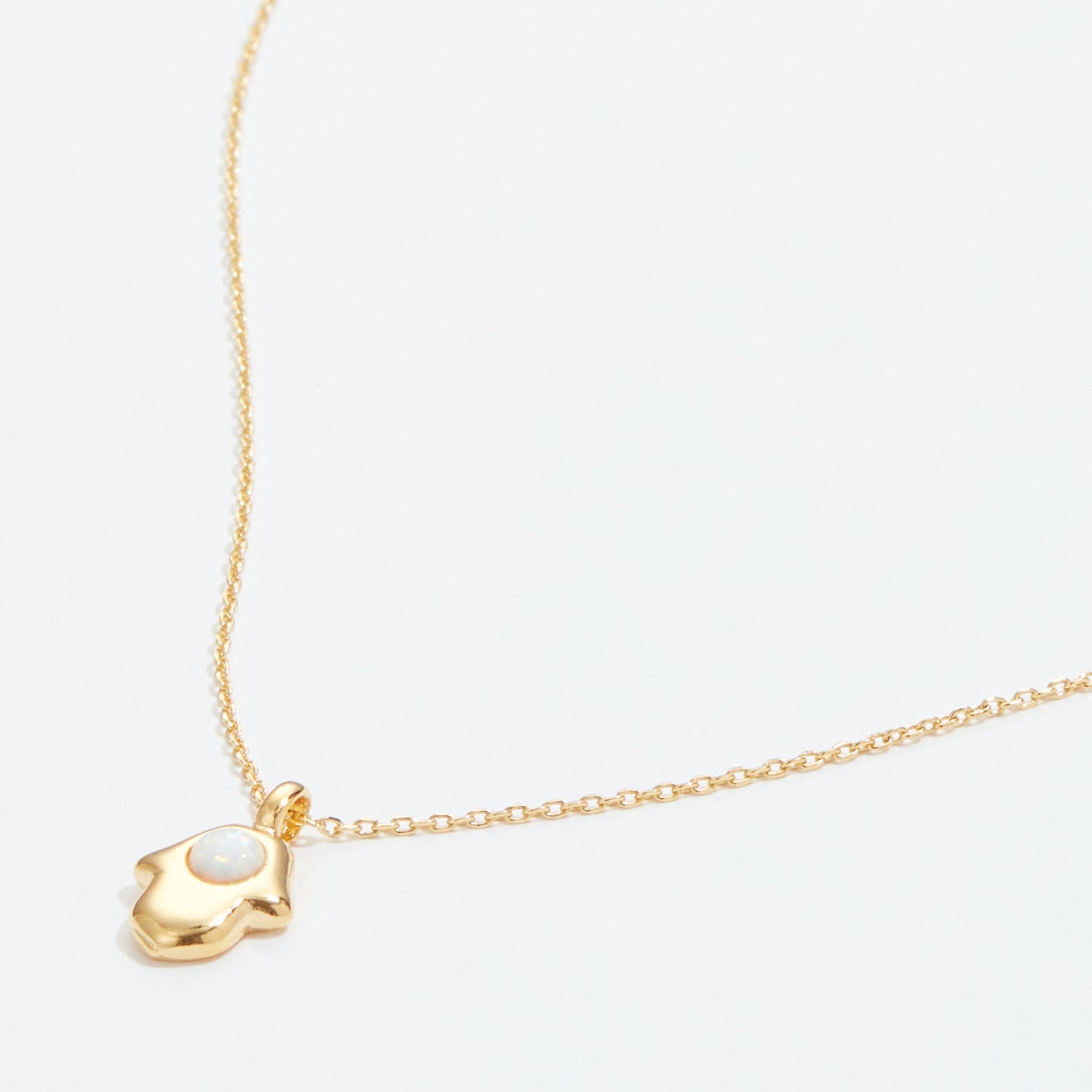 Gold Dipped Opal Hamsa Pendant Necklace - Frem