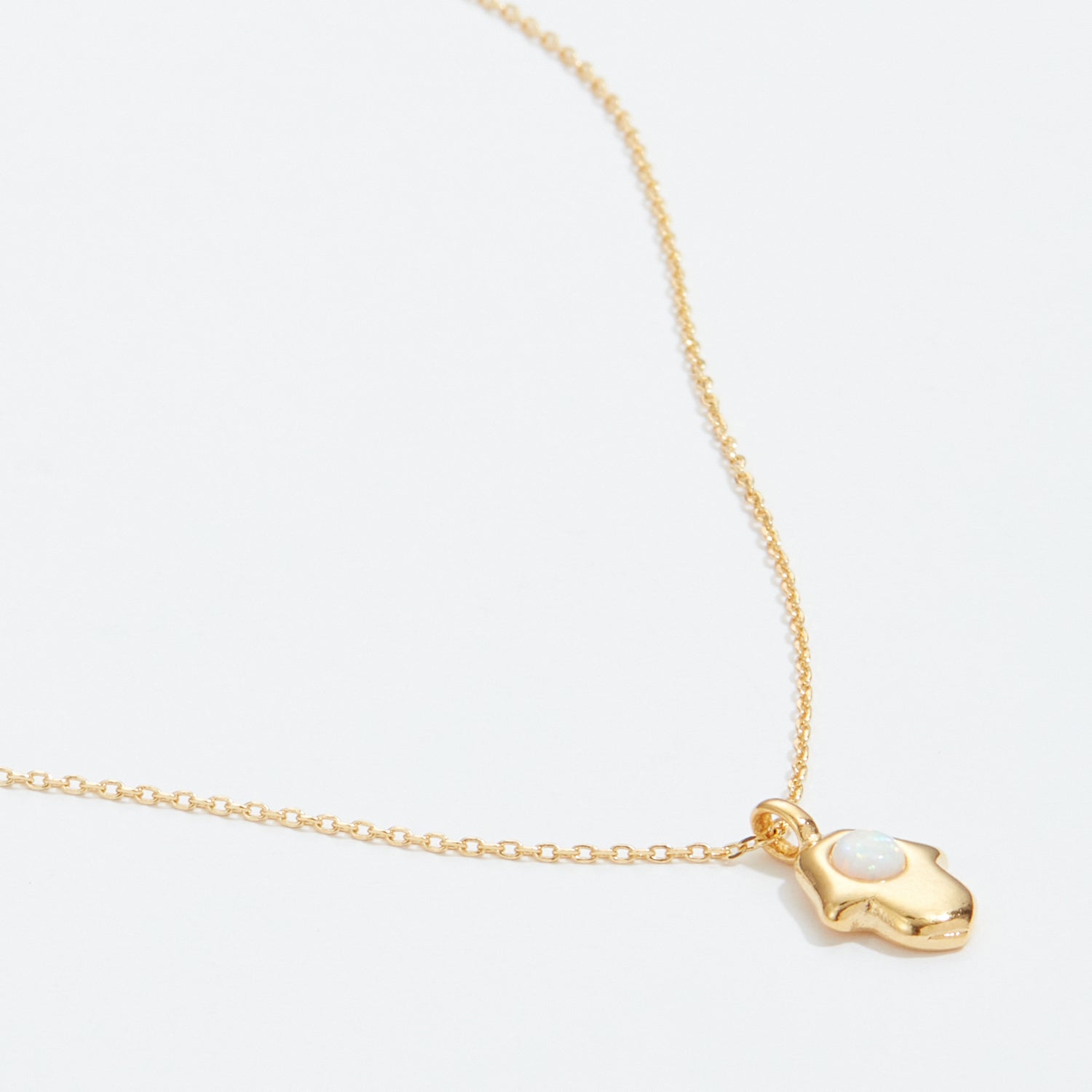 Gold Dipped Opal Hamsa Pendant Necklace - Frem