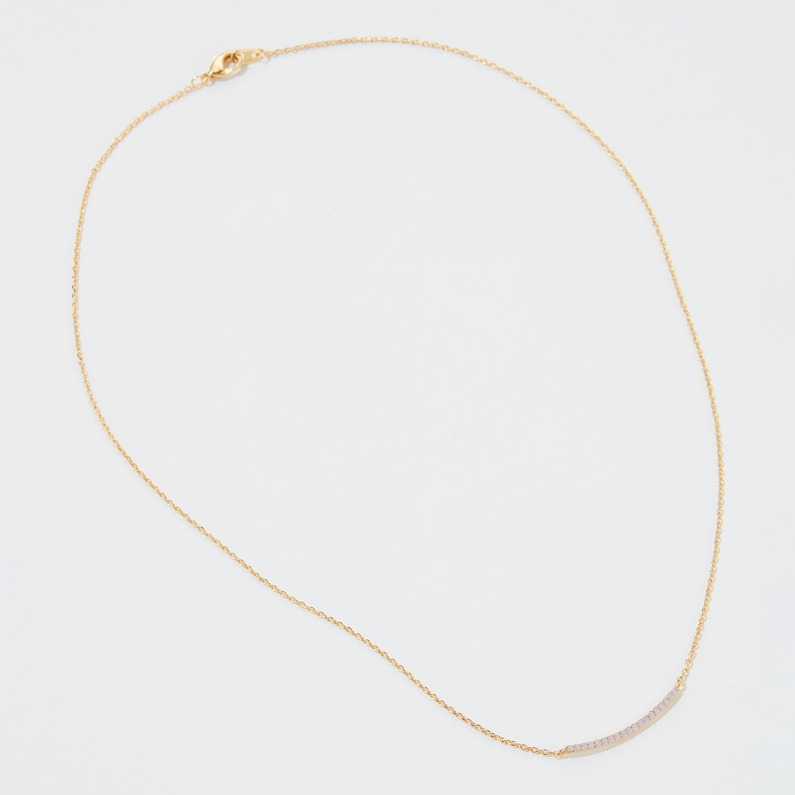 Gold Dipped Petite Stone Bar Necklace - Frem