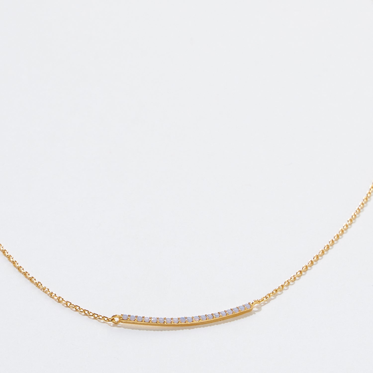 Gold Dipped Petite Stone Bar Necklace - Frem