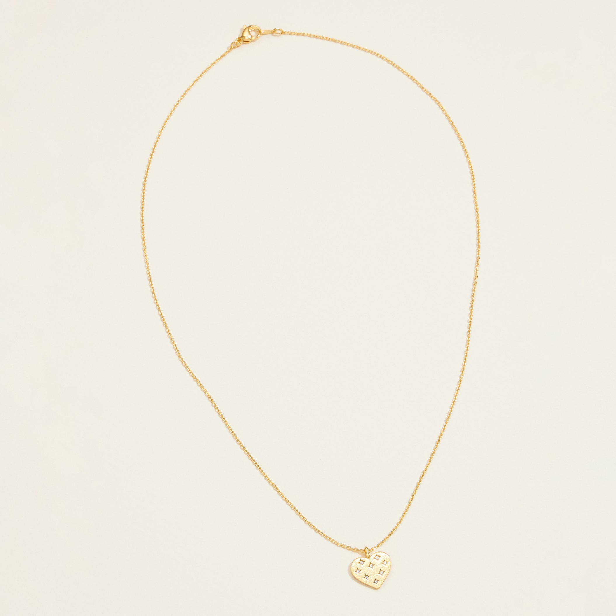 Gold Dipped Heart Pave Pendant Necklace - Frem