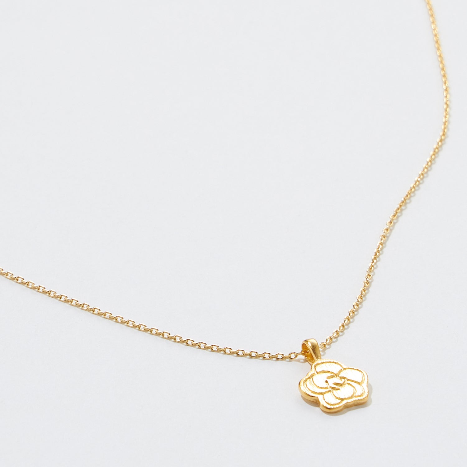 Gold Dipped Brushed Rose Necklace - Frem