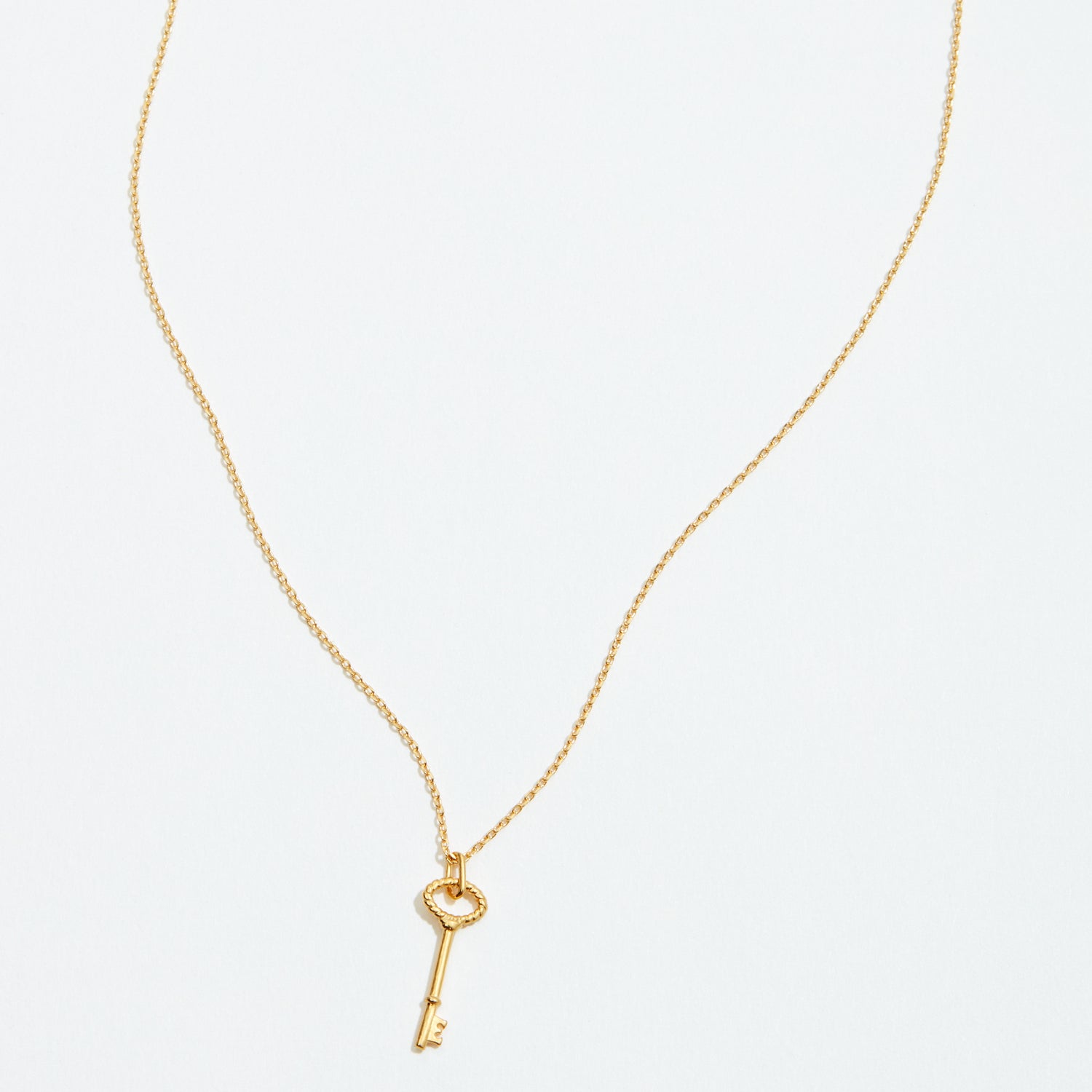 Gold Dipped Vintage Oval Key Pendant Necklace - Frem