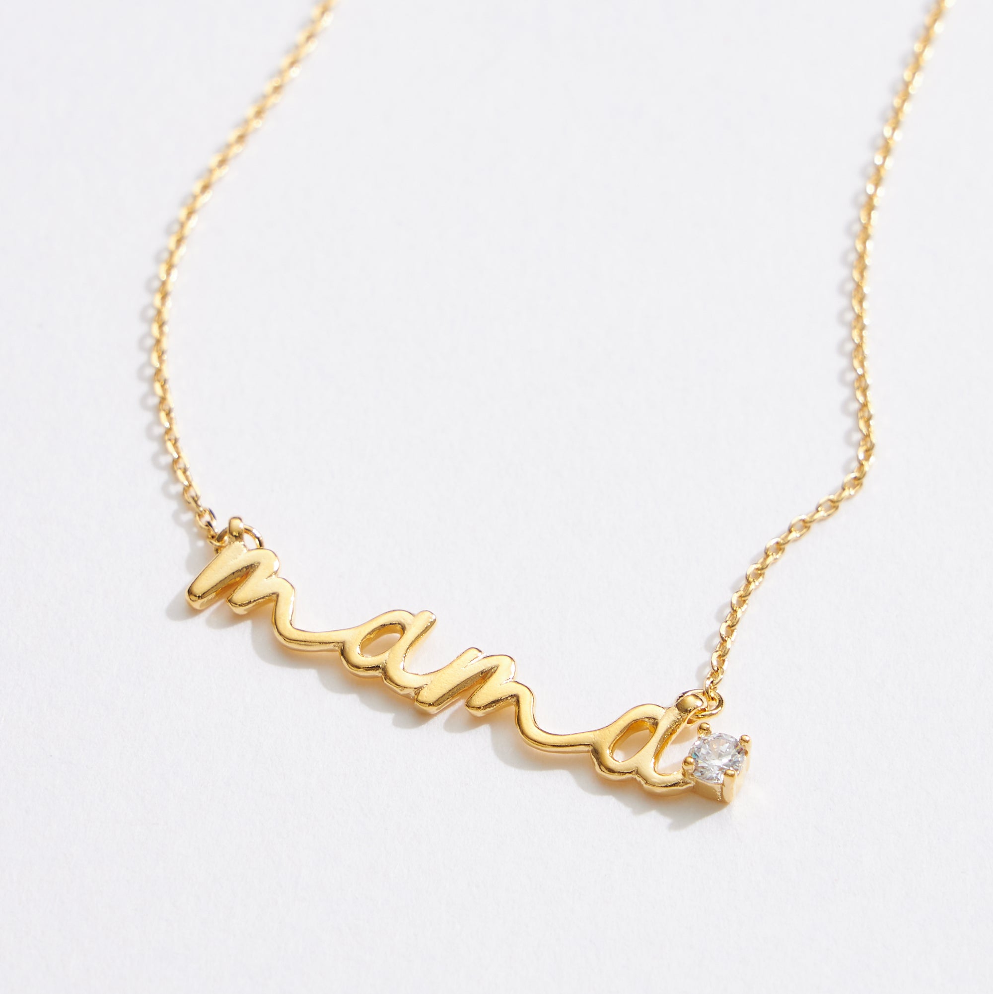 Gold Dipped Mama Script Necklace - Frem