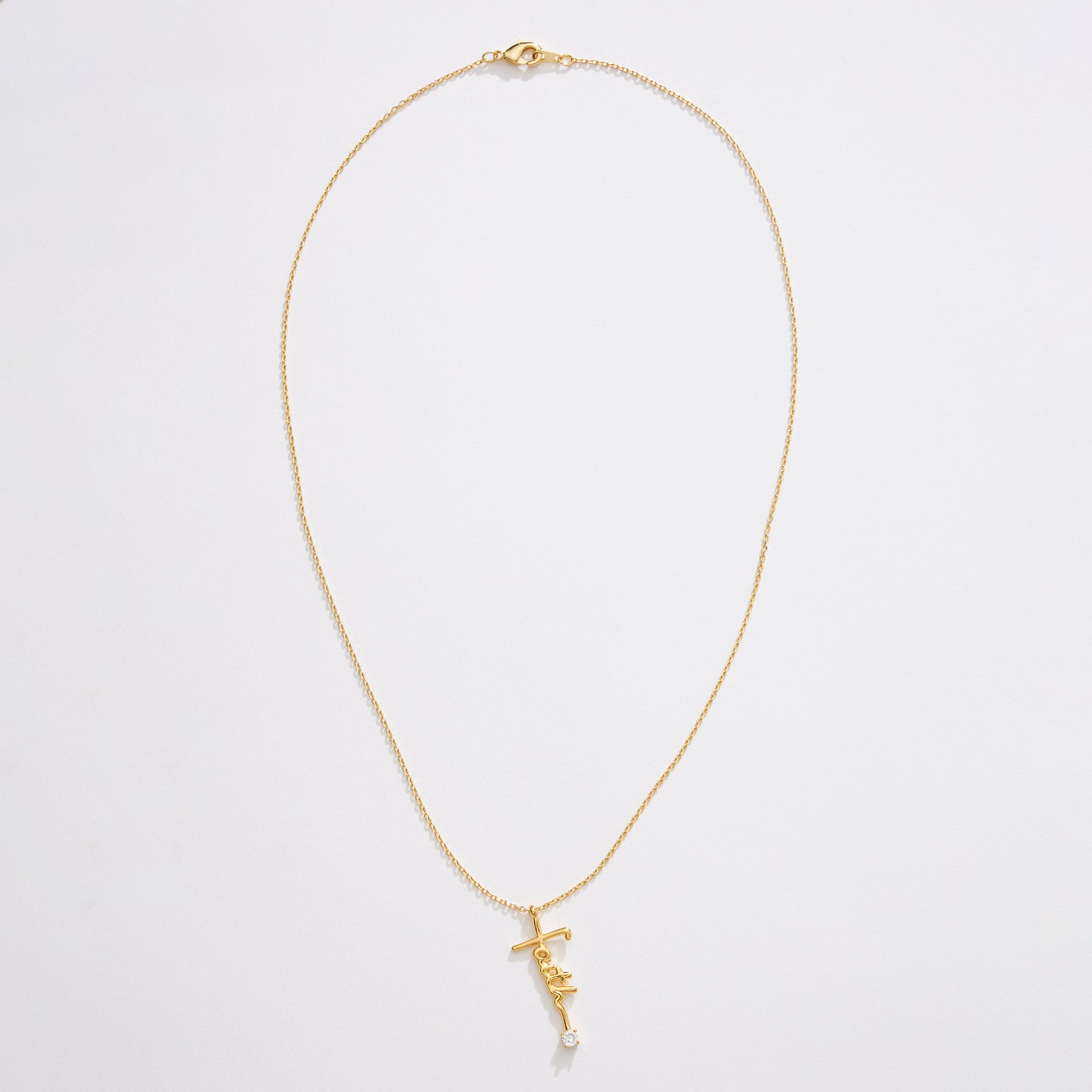 Gold Dipped Faith Script Necklace - Frem