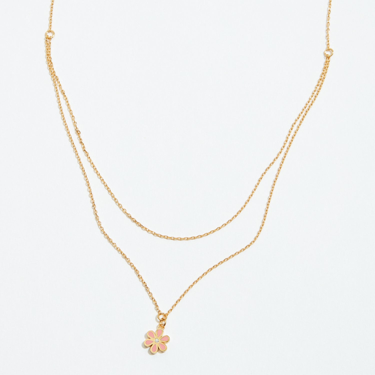 Gold Dipped Dainty Flower Pendant Layered Necklace - Frem