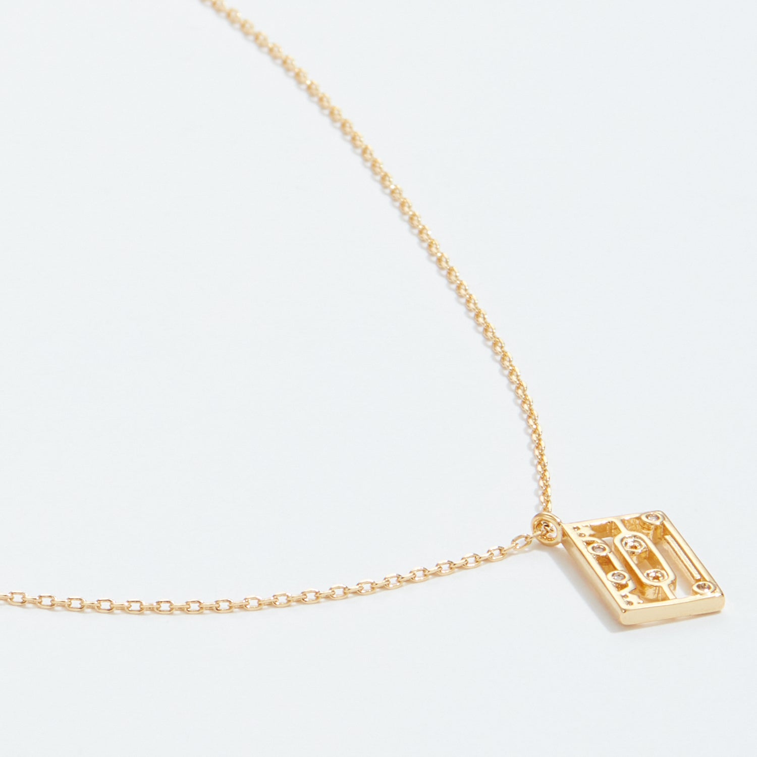 Gold Dipped Cassette Tape Pendant Necklace - Frem