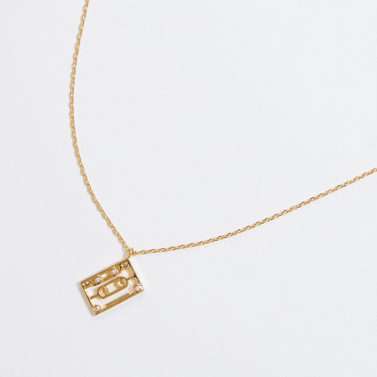Gold Dipped Cassette Tape Pendant Necklace - Frem