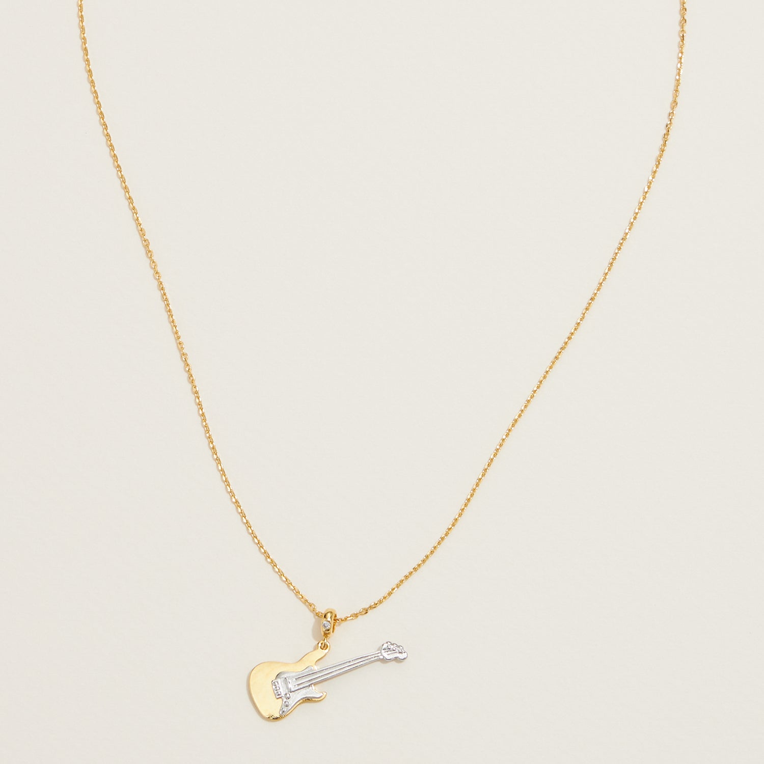 Gold Dipped Guitar Pendant Necklace - Frem