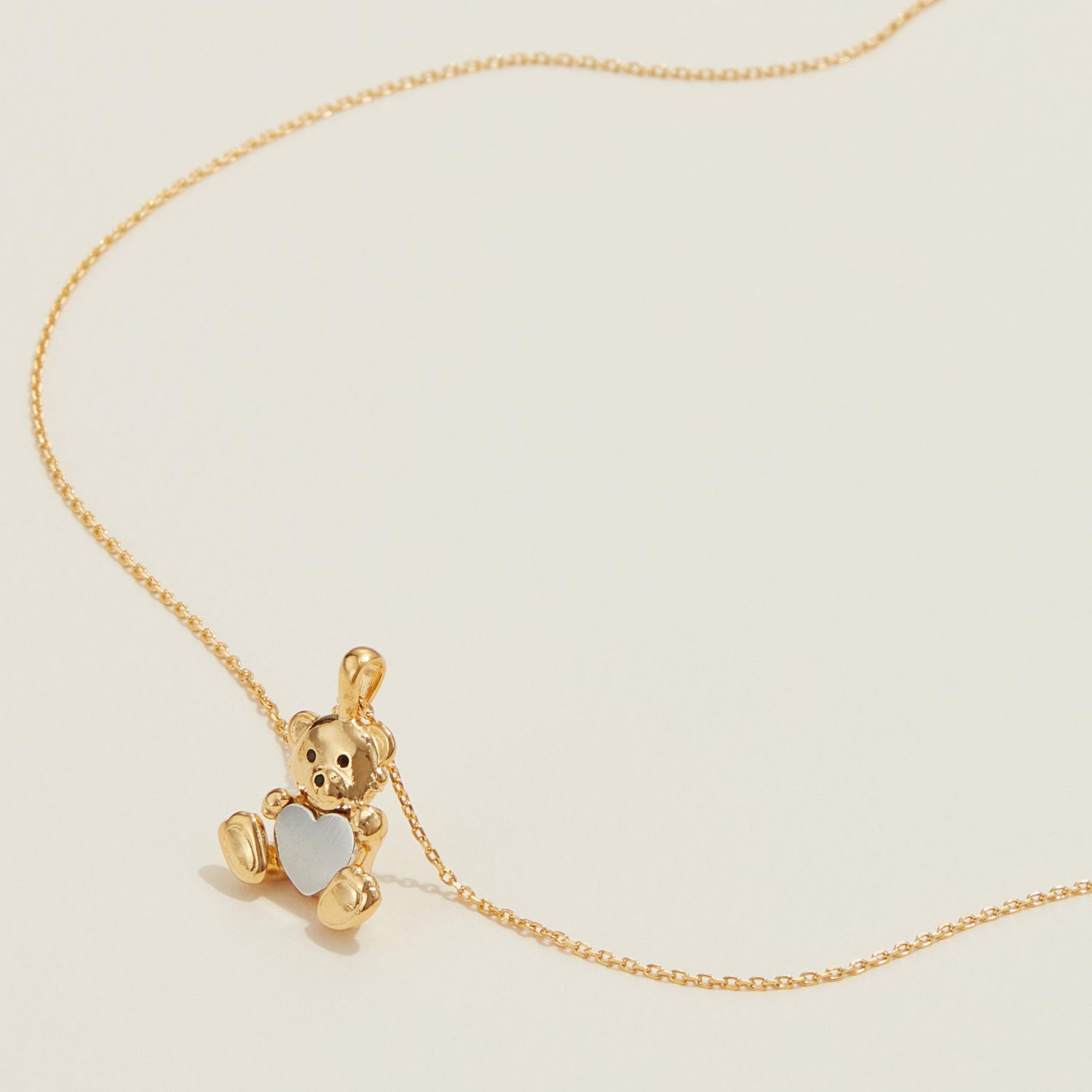 Gold Dipped Petite Bear Pendant Necklace - Frem