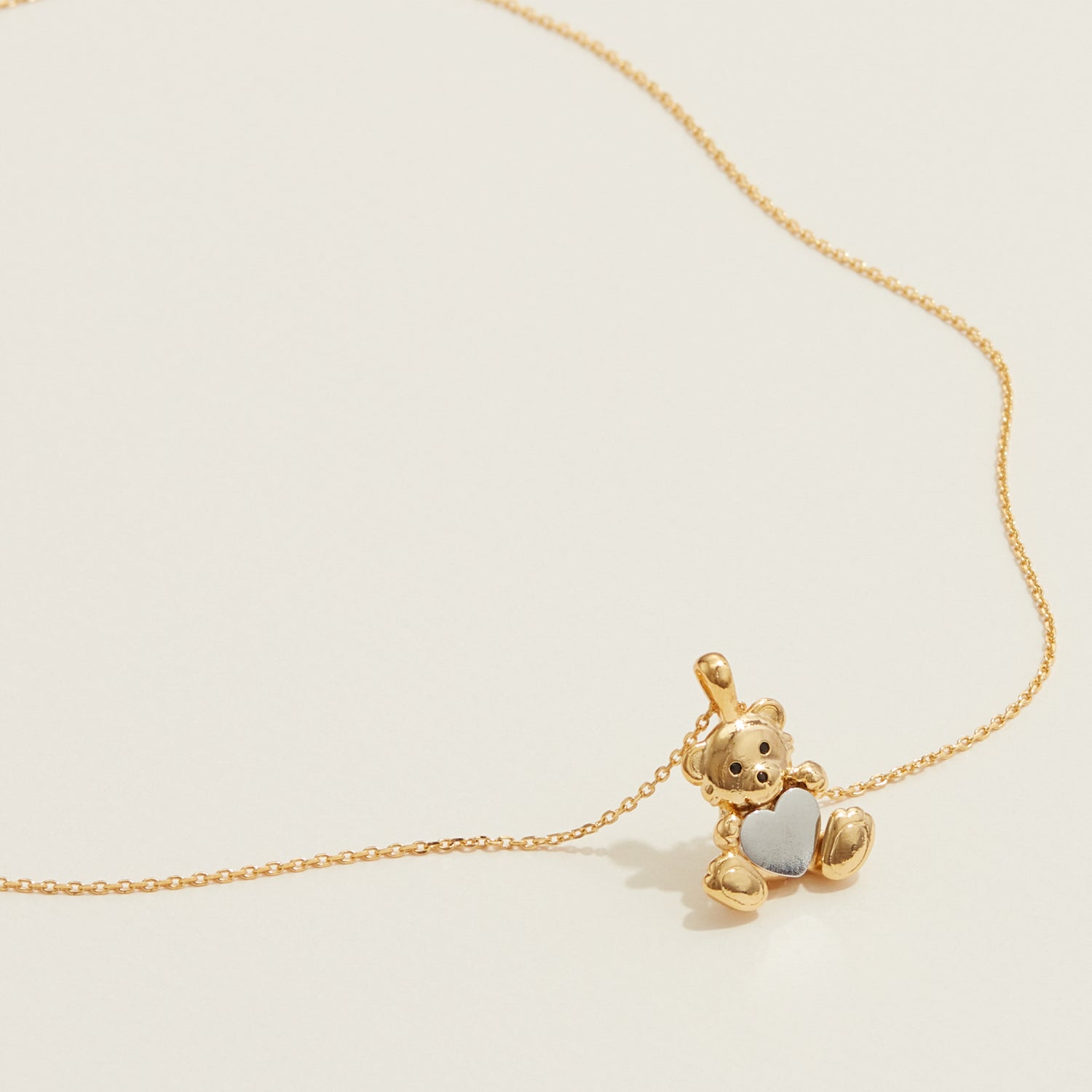 Gold Dipped Petite Bear Pendant Necklace - Frem
