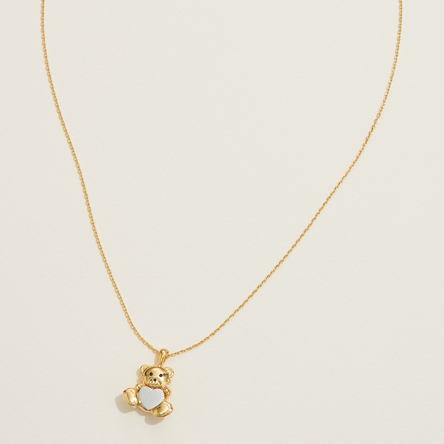 Gold Dipped Petite Bear Pendant Necklace - Frem