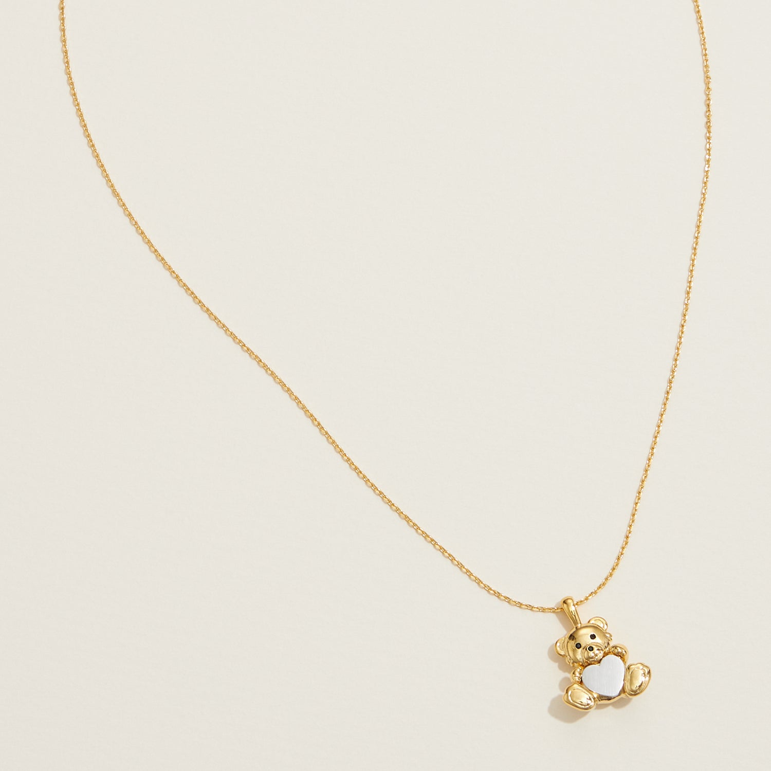Gold Dipped Petite Bear Pendant Necklace - Frem