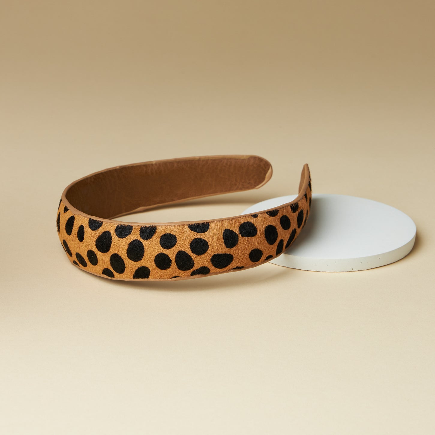 Genuine Leather Animal Print Headbands 1.5inch - Frem