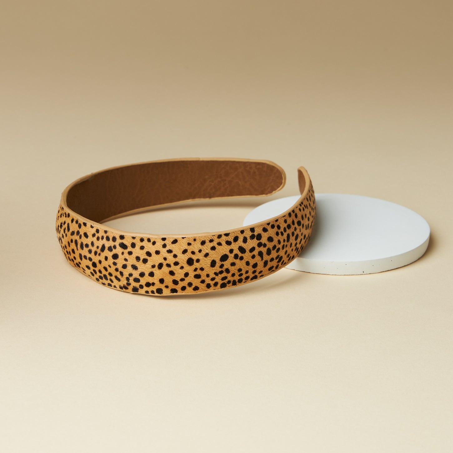 Genuine Leather Animal Print Headbands 1.5inch - Frem