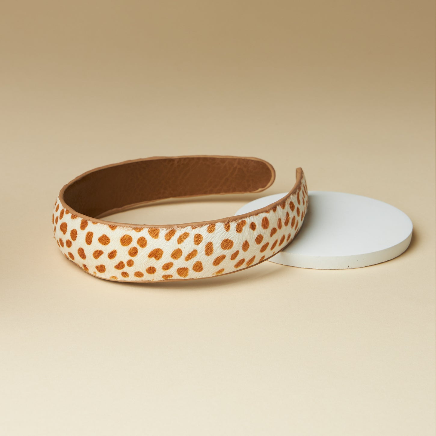 Genuine Leather Animal Print Headbands 1.5inch - Frem