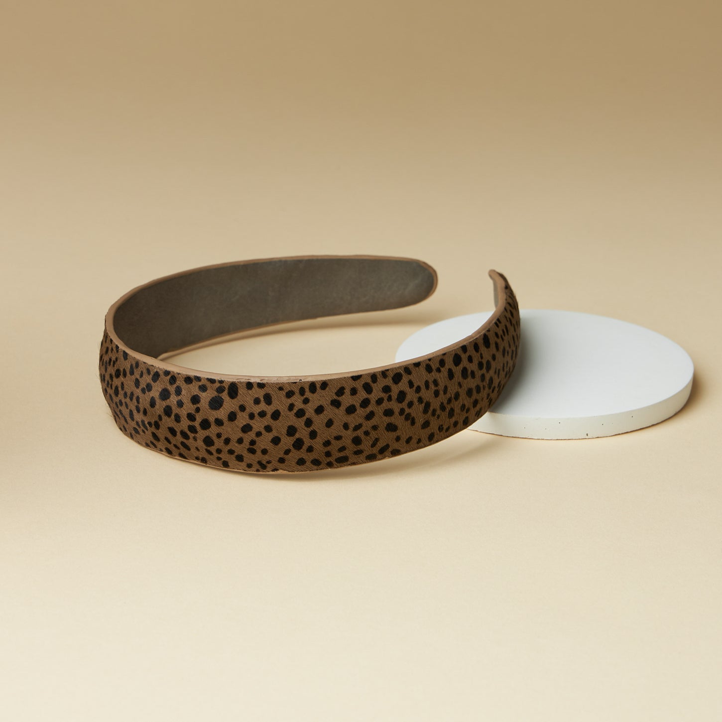 Genuine Leather Animal Print Headbands 1.5inch - Frem