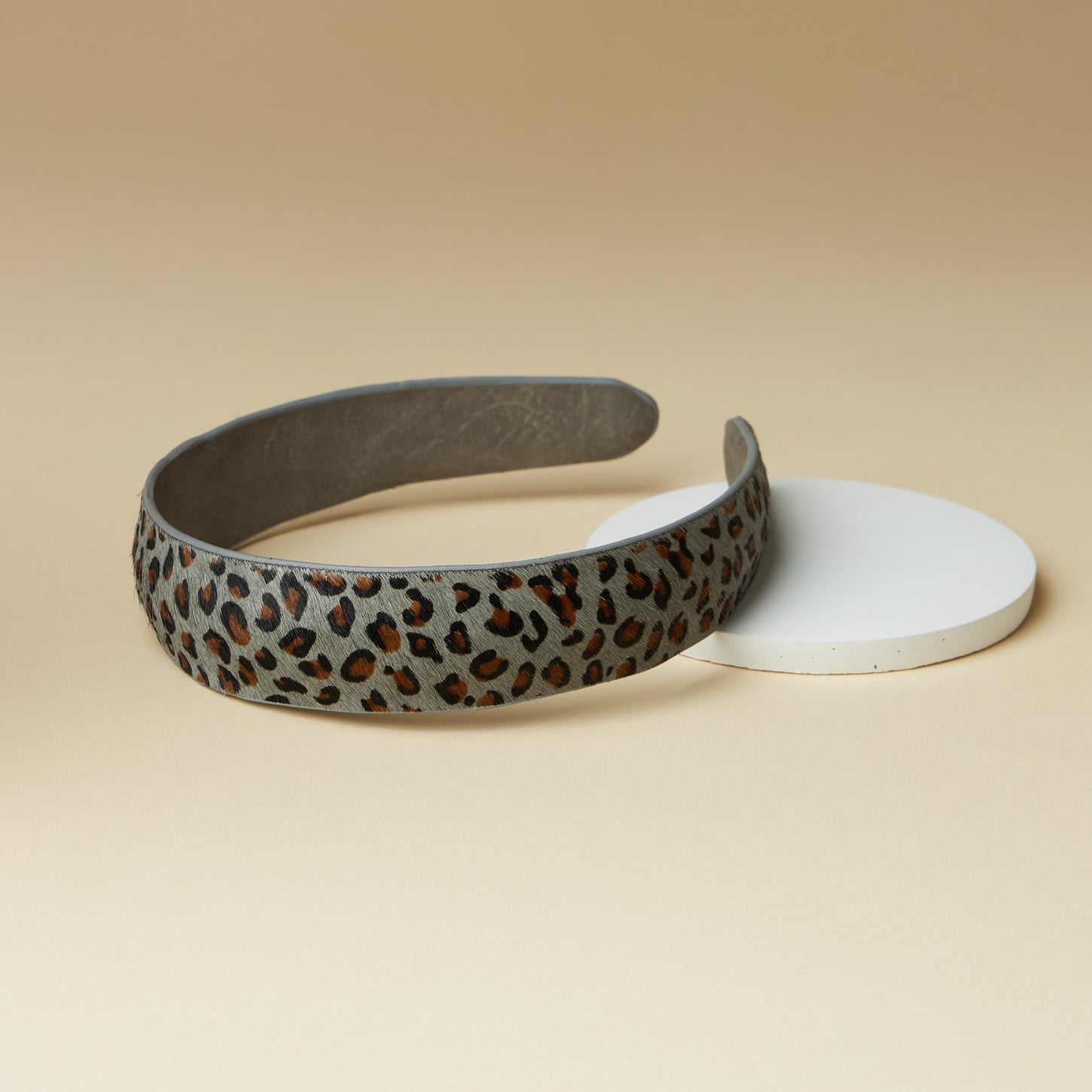 Genuine Leather Animal Print Headbands 1.5inch - Frem