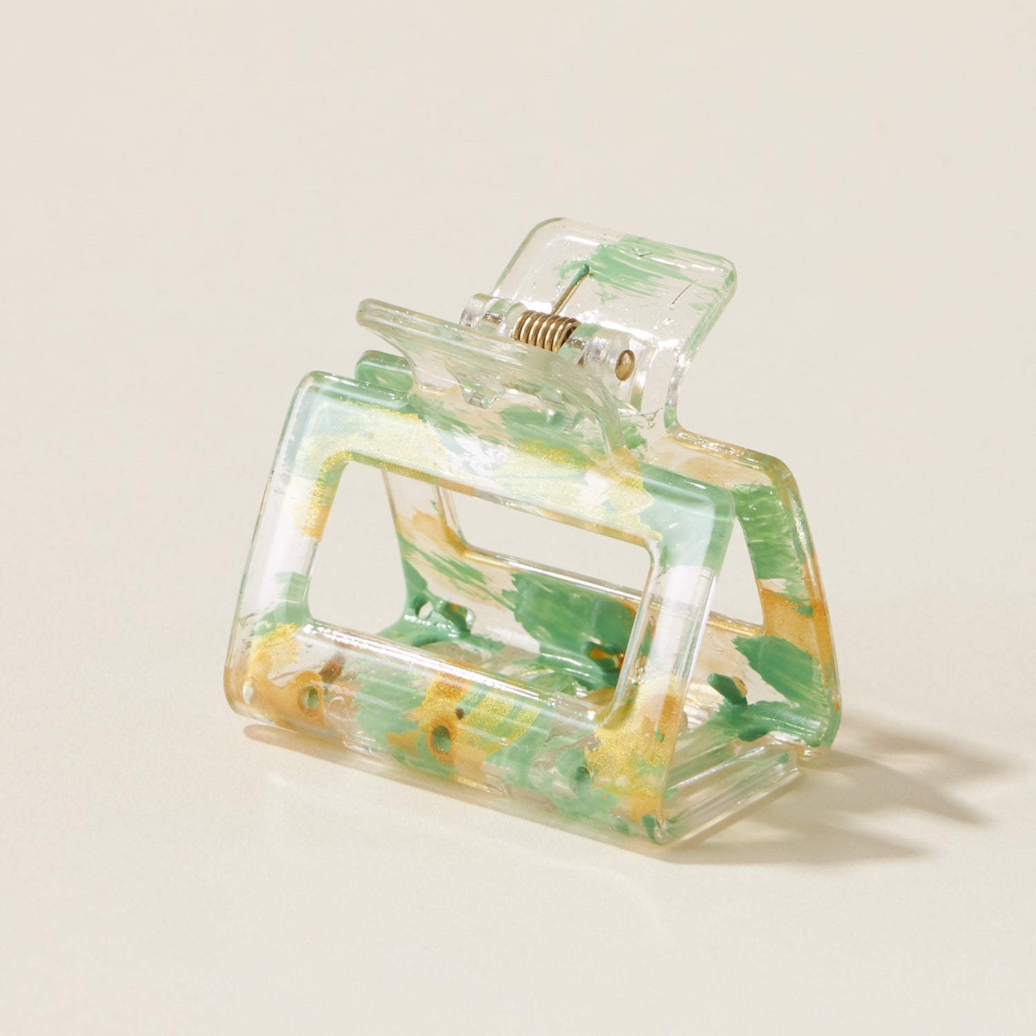 Gold Painted Rectangular Claw Hair Clips - Frem