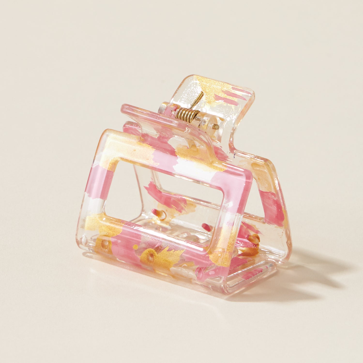 Gold Painted Rectangular Claw Hair Clips - Frem