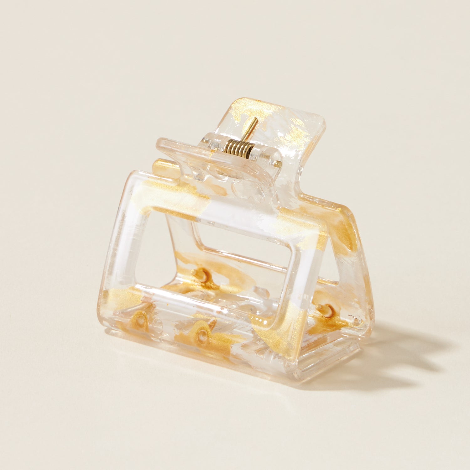 Gold Painted Rectangular Claw Hair Clips - Frem