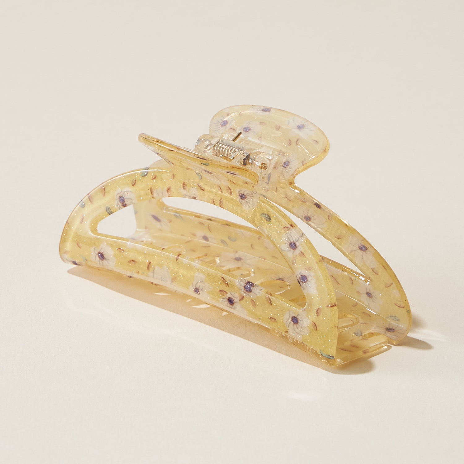 Flower Patterned Crescent Claw Hair Clips - Frem