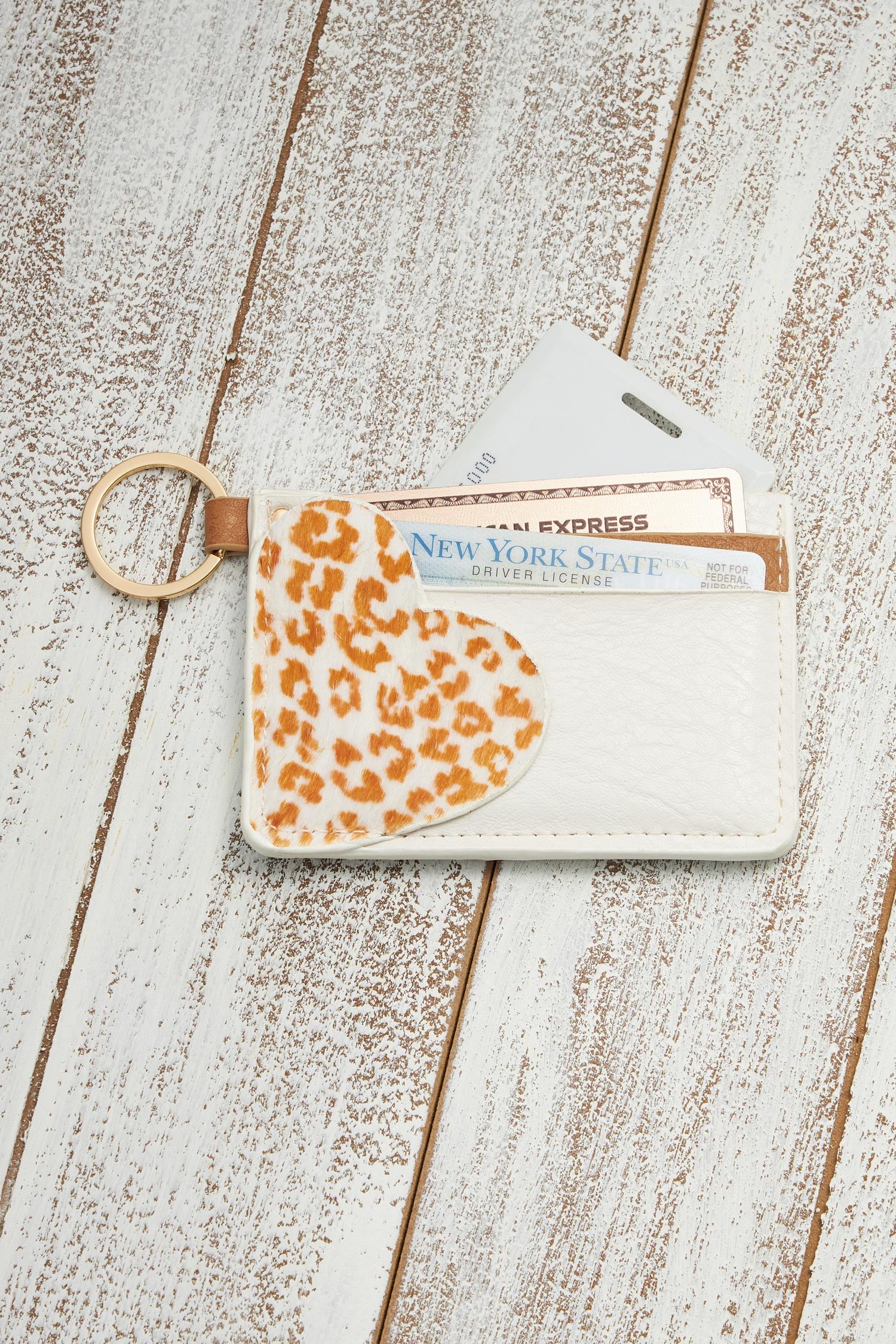 Genuine Leather ID Card Holder Key Chains - Frem
