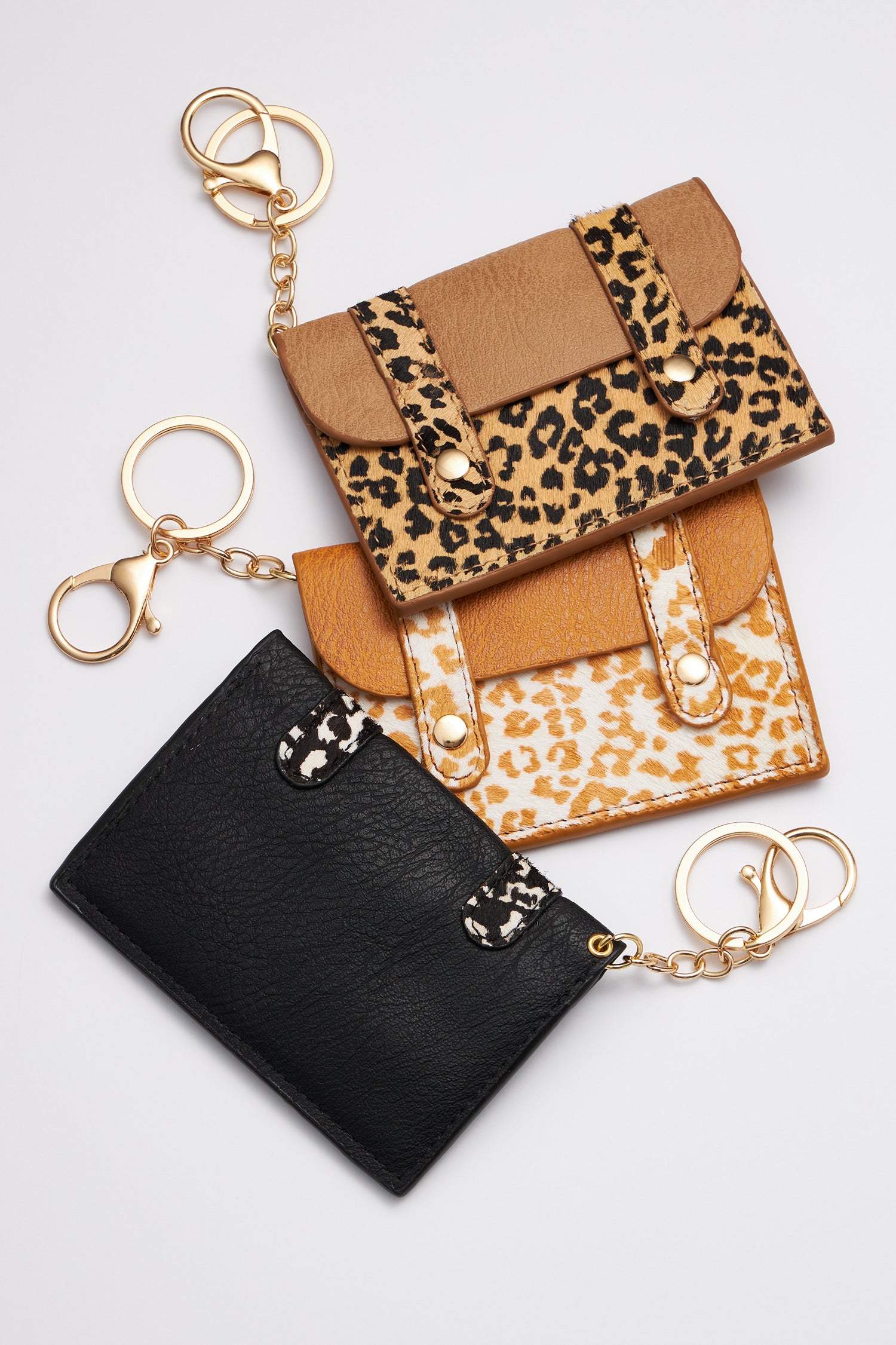 Animal Print ID Card Holder Key Chains - Frem