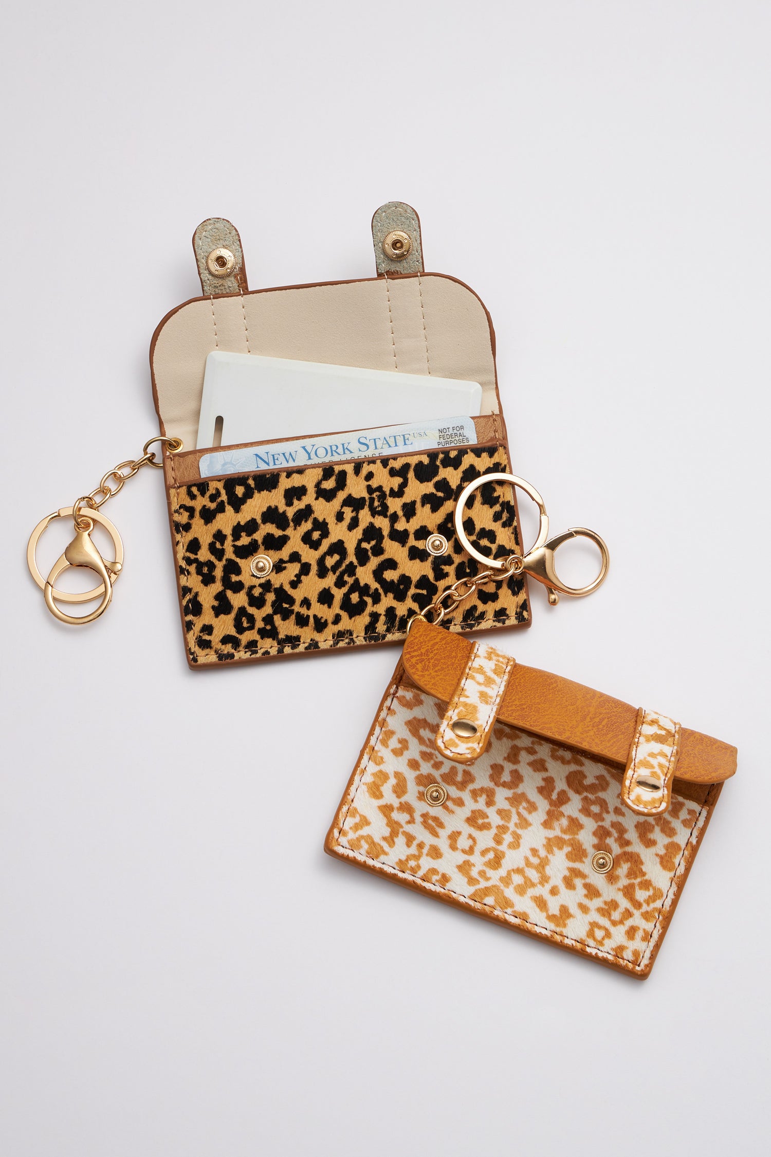 Animal Print ID Card Holder Key Chains - Frem