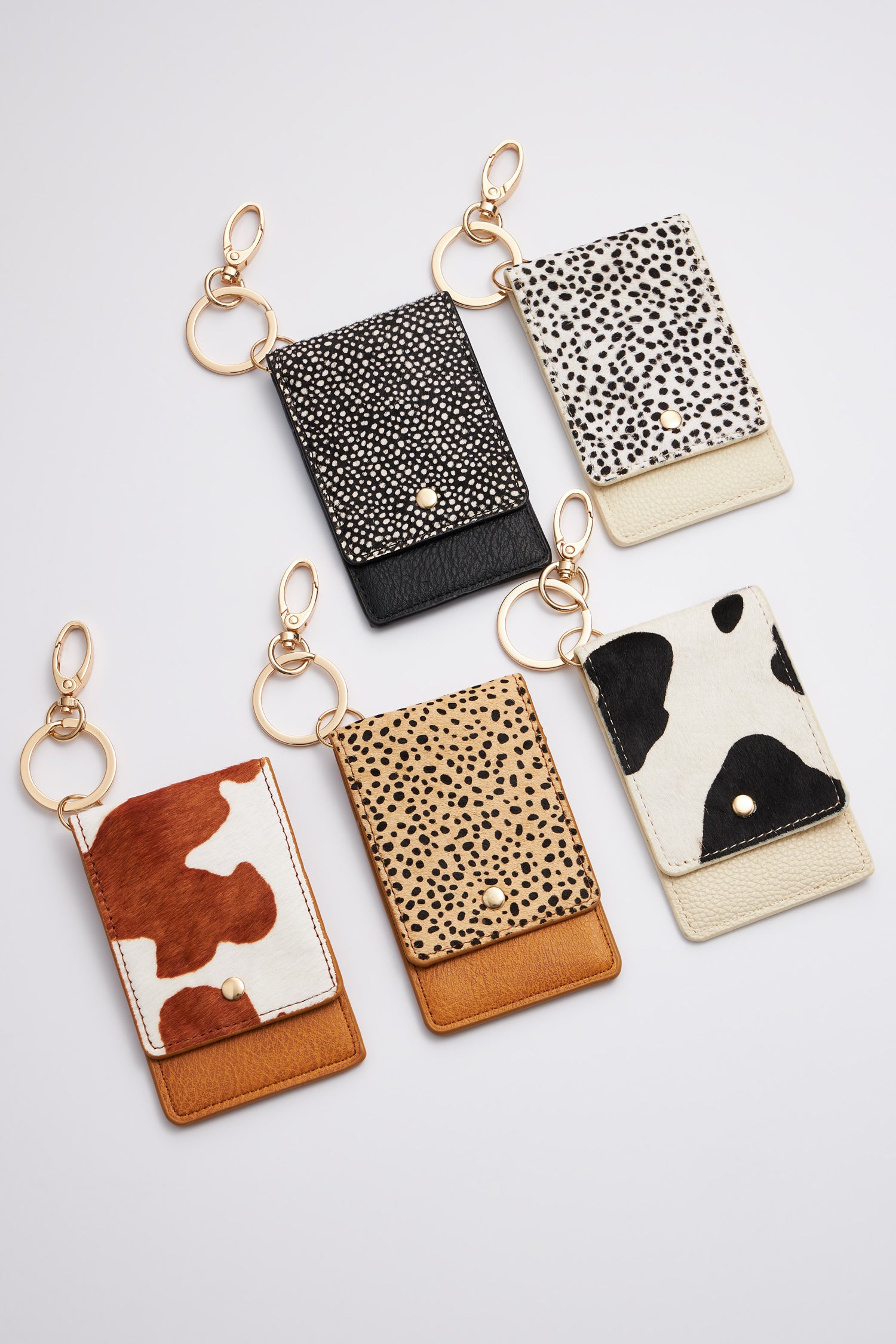 Animal Print ID Card Holder Key Chains - Frem