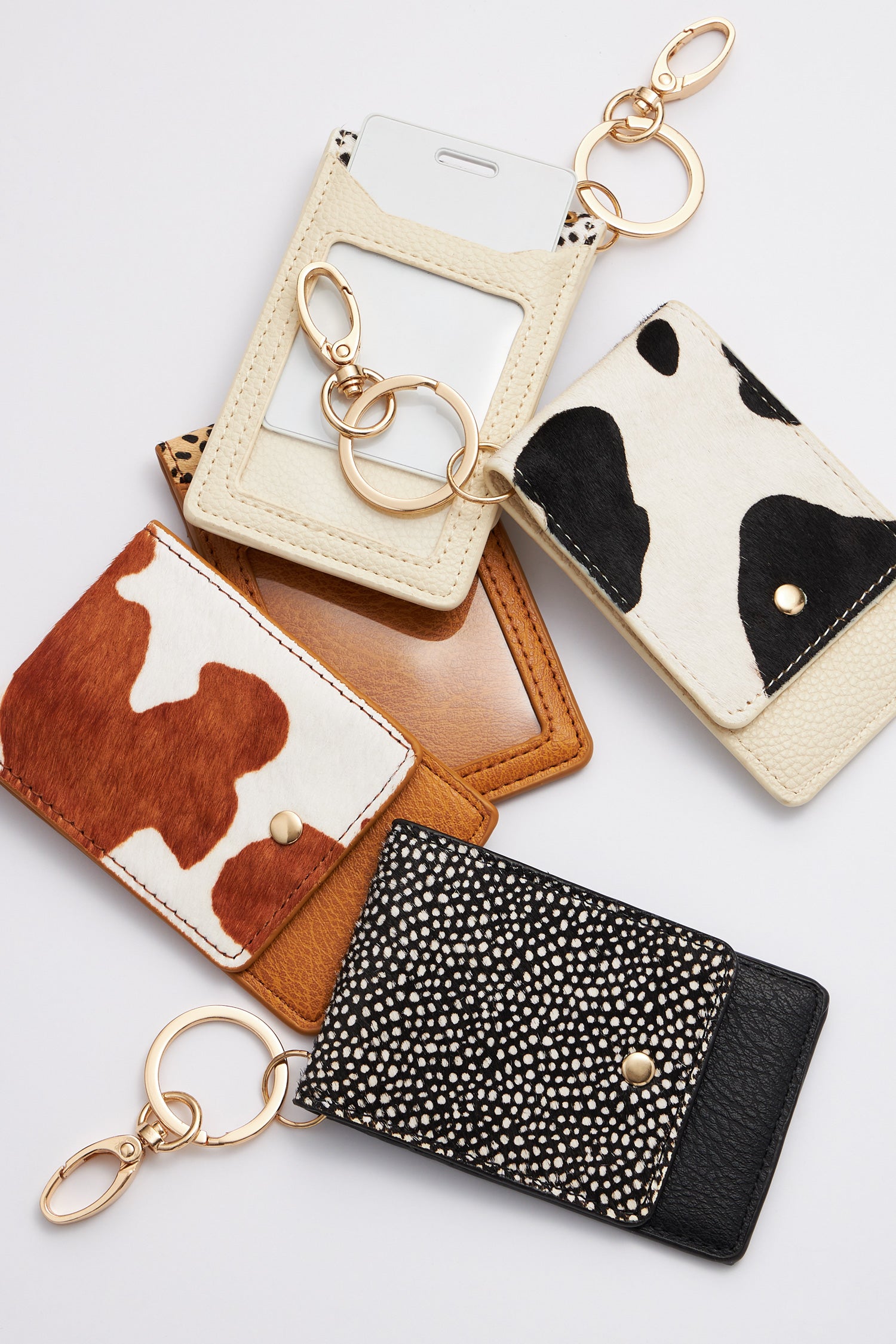 Animal Print ID Card Holder Key Chains - Frem