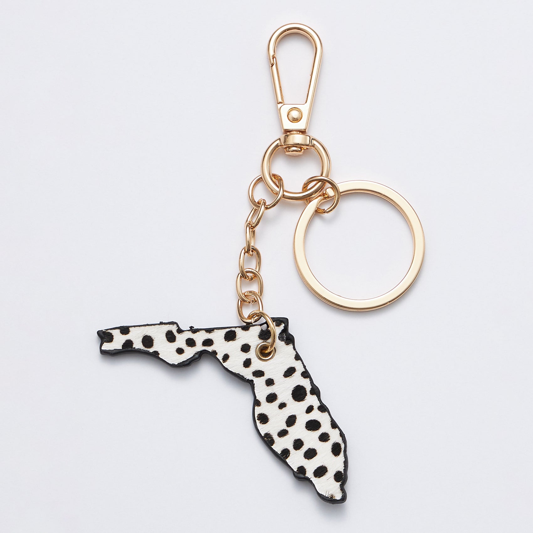 Genuine Leather Animal Print Florida State Keychains - Frem