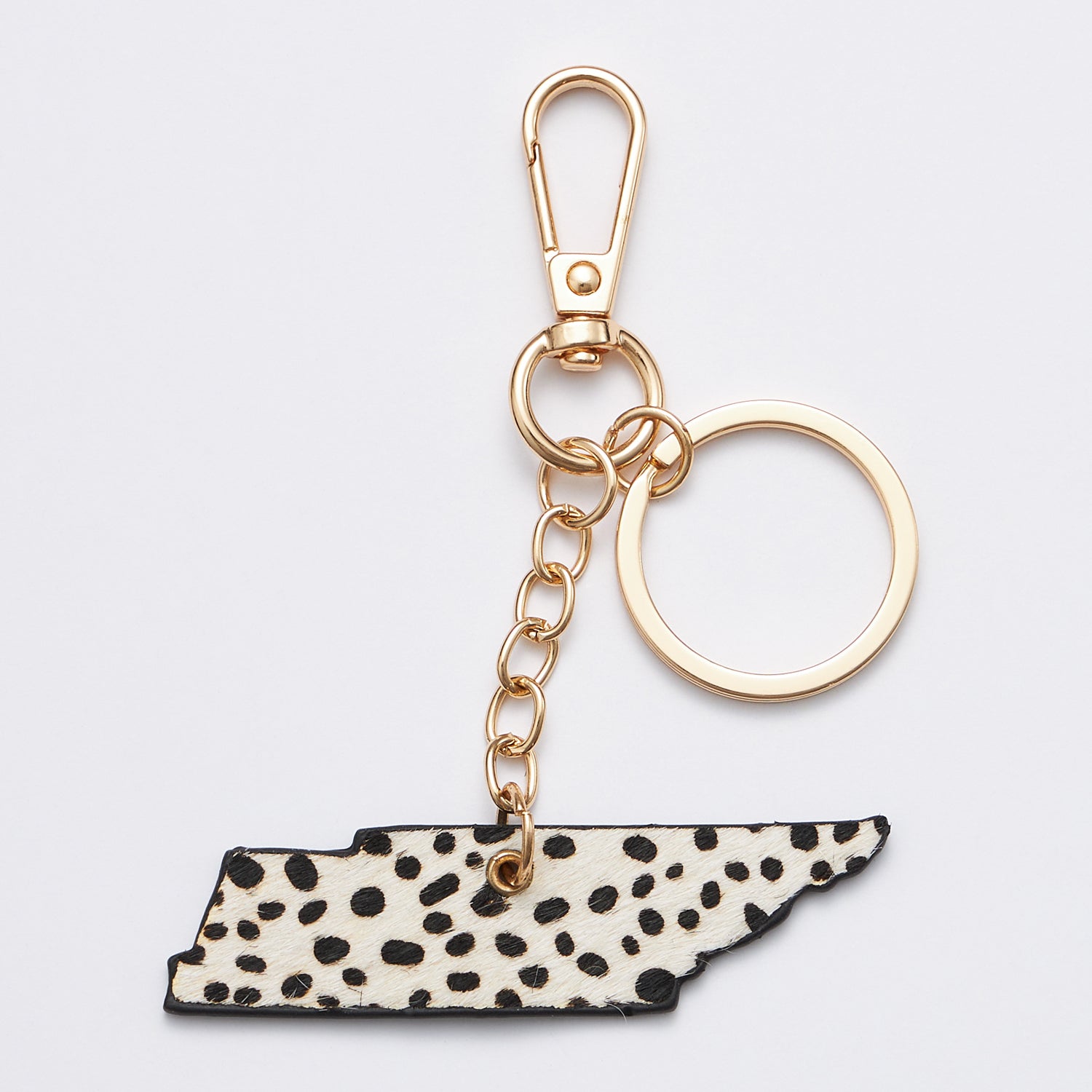 Genuine Leather Animal Print Tennessee State Keychains - Frem