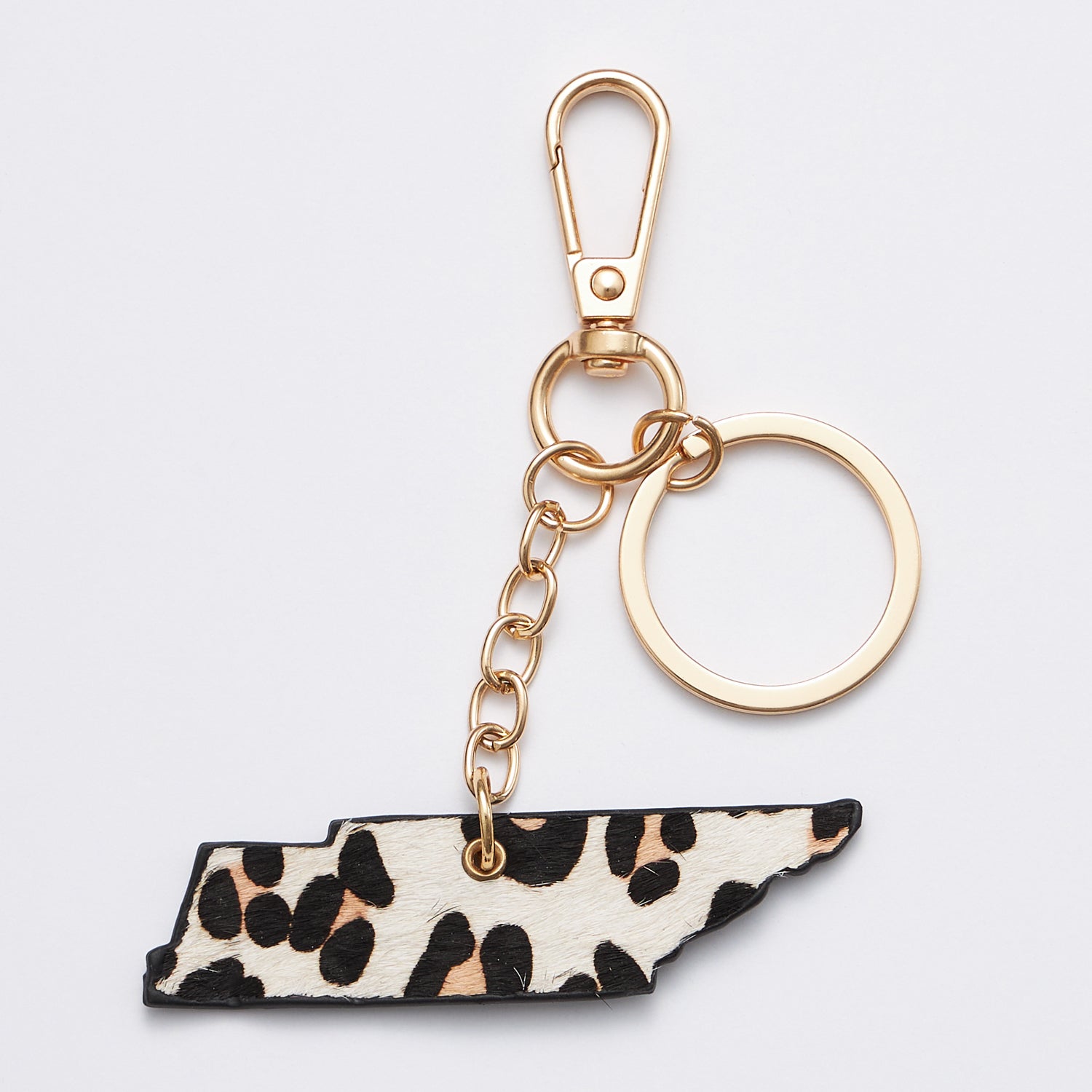 Genuine Leather Animal Print Tennessee State Keychains - Frem