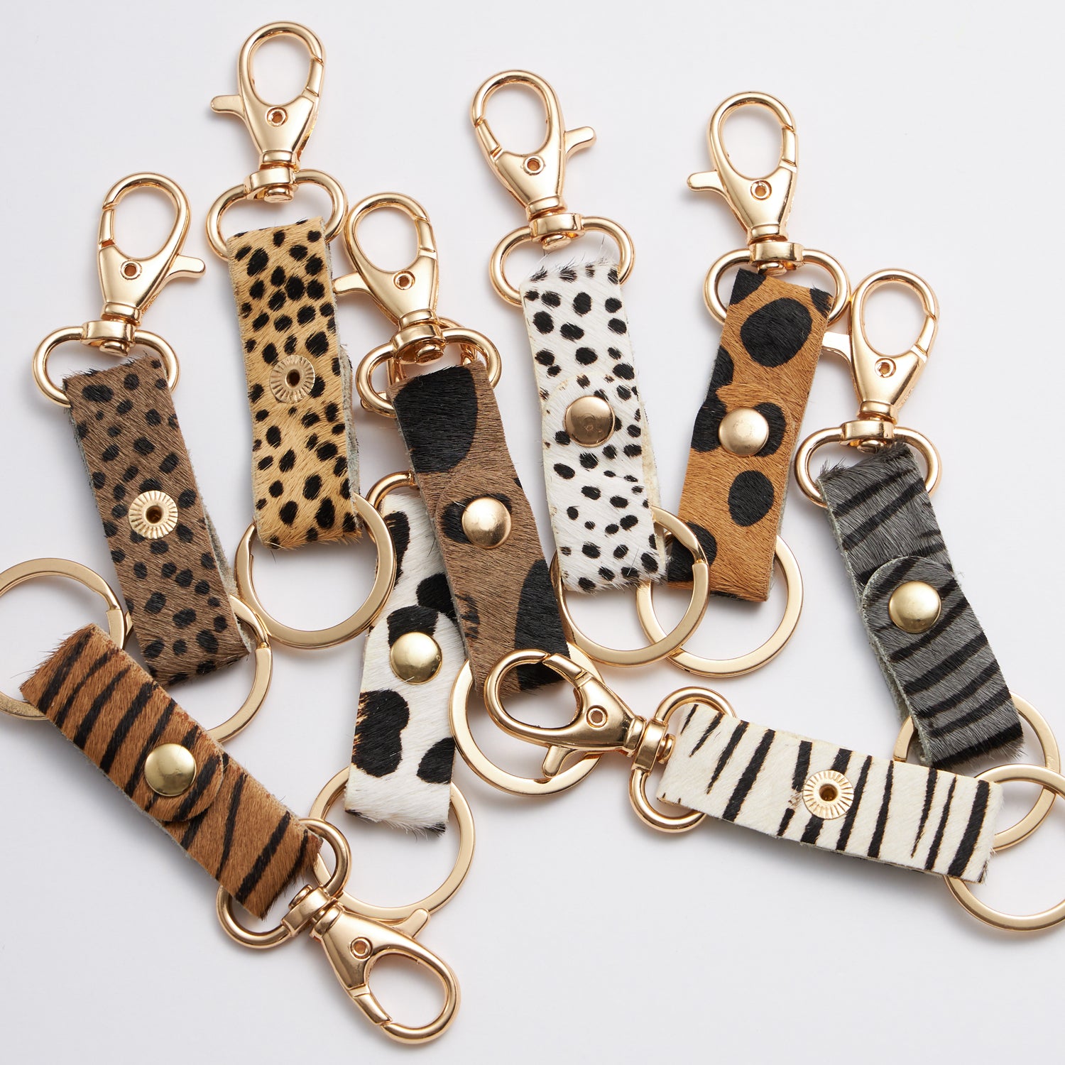 Genuine Leather Animal Print Key Chains - Frem