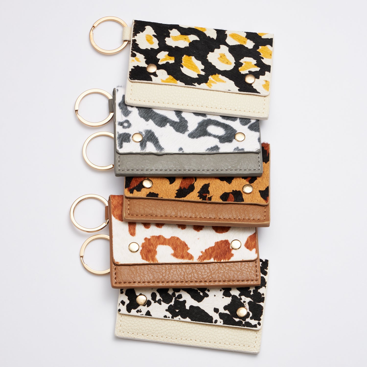 Animal Print Card Holder Key Chains - Frem